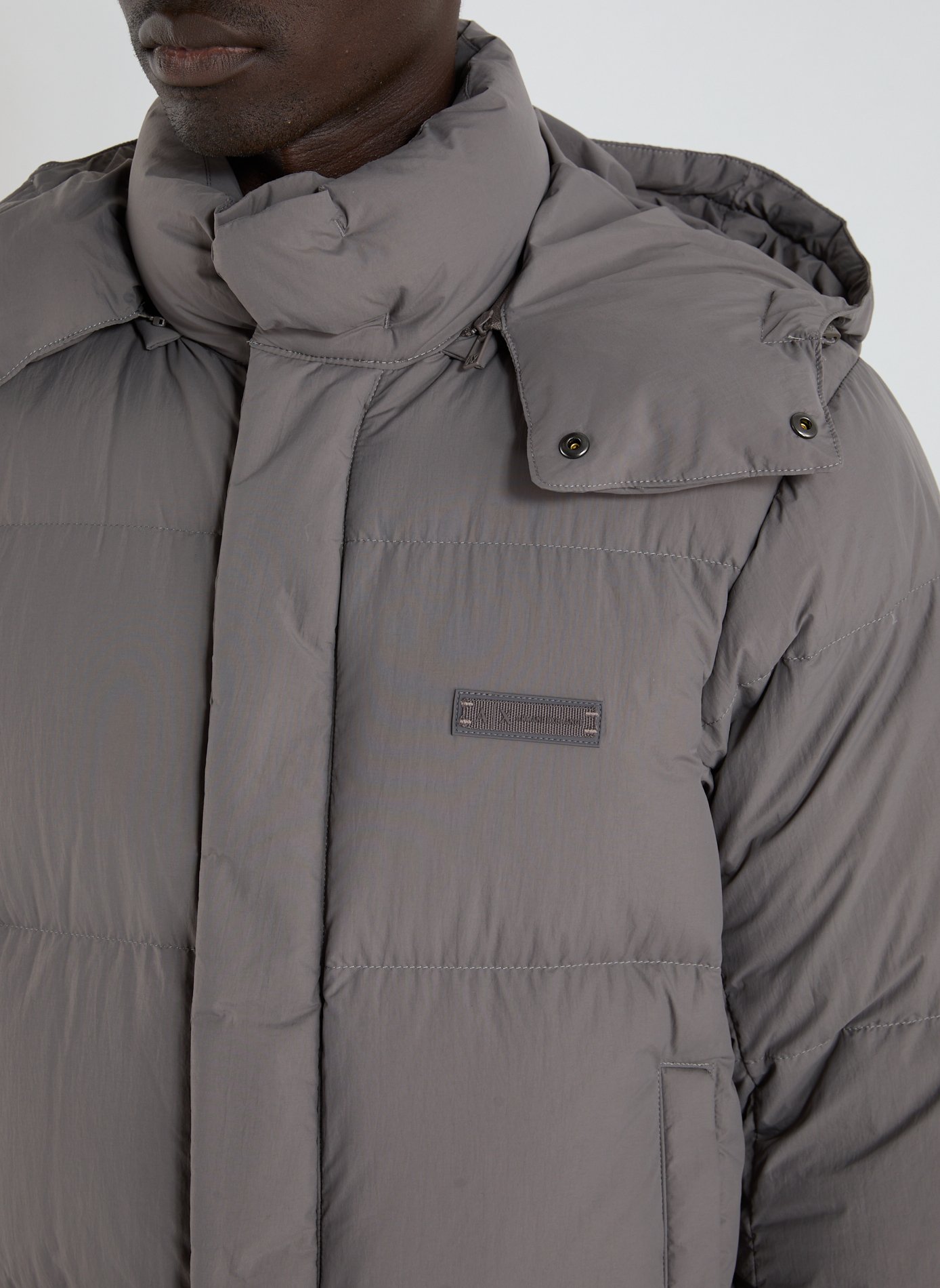 Hooded padded jacket ARMANI EXCHANGE Brown