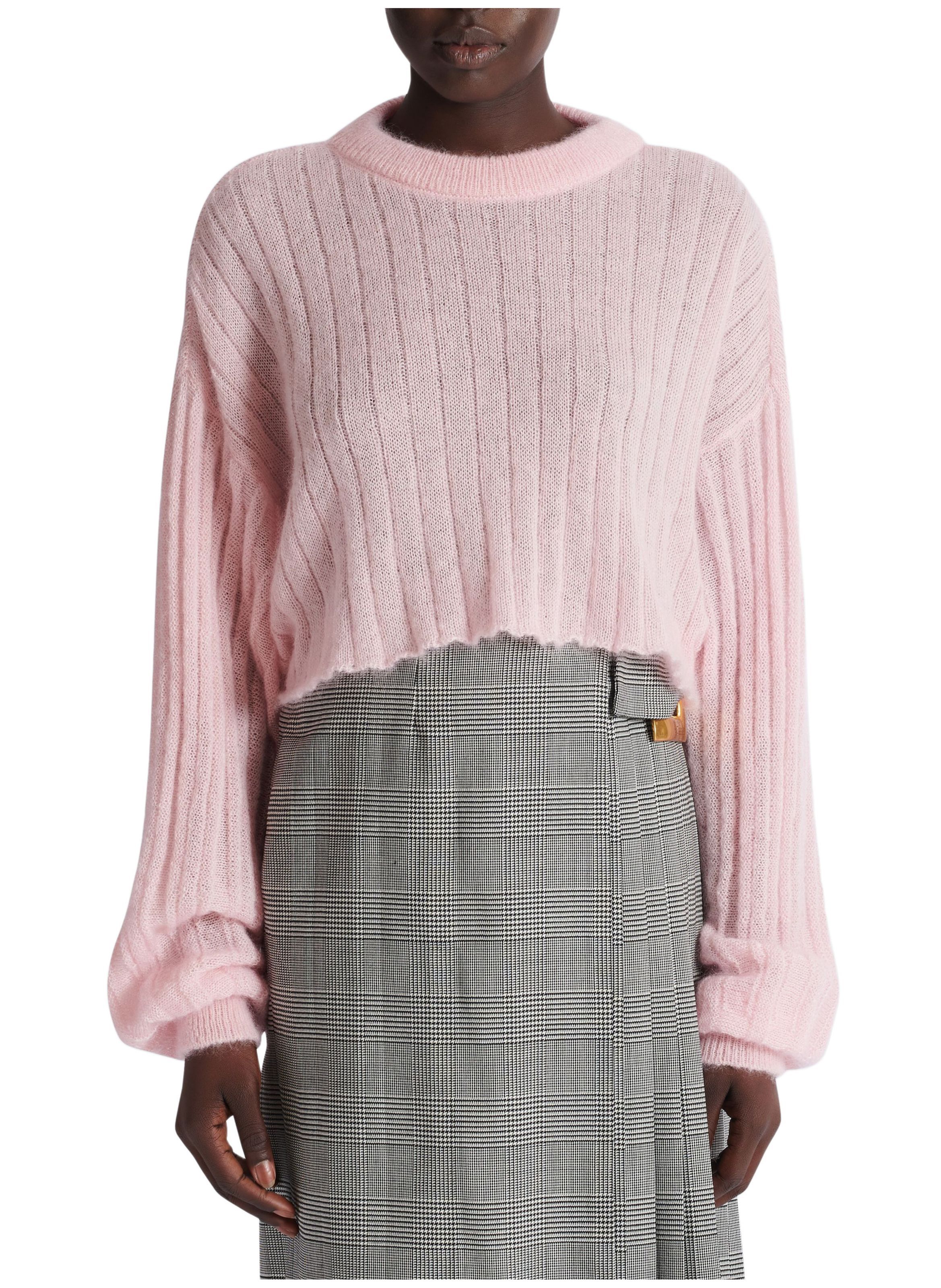 Pull court en mohair BALMAIN Rose
