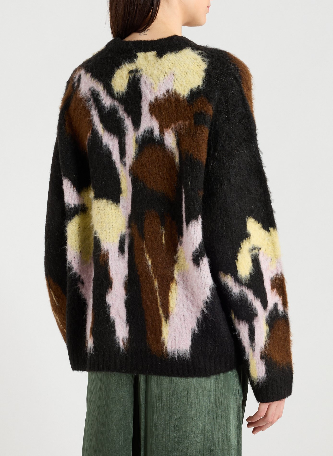 Oversized round neck sweater TOPSHOP Black