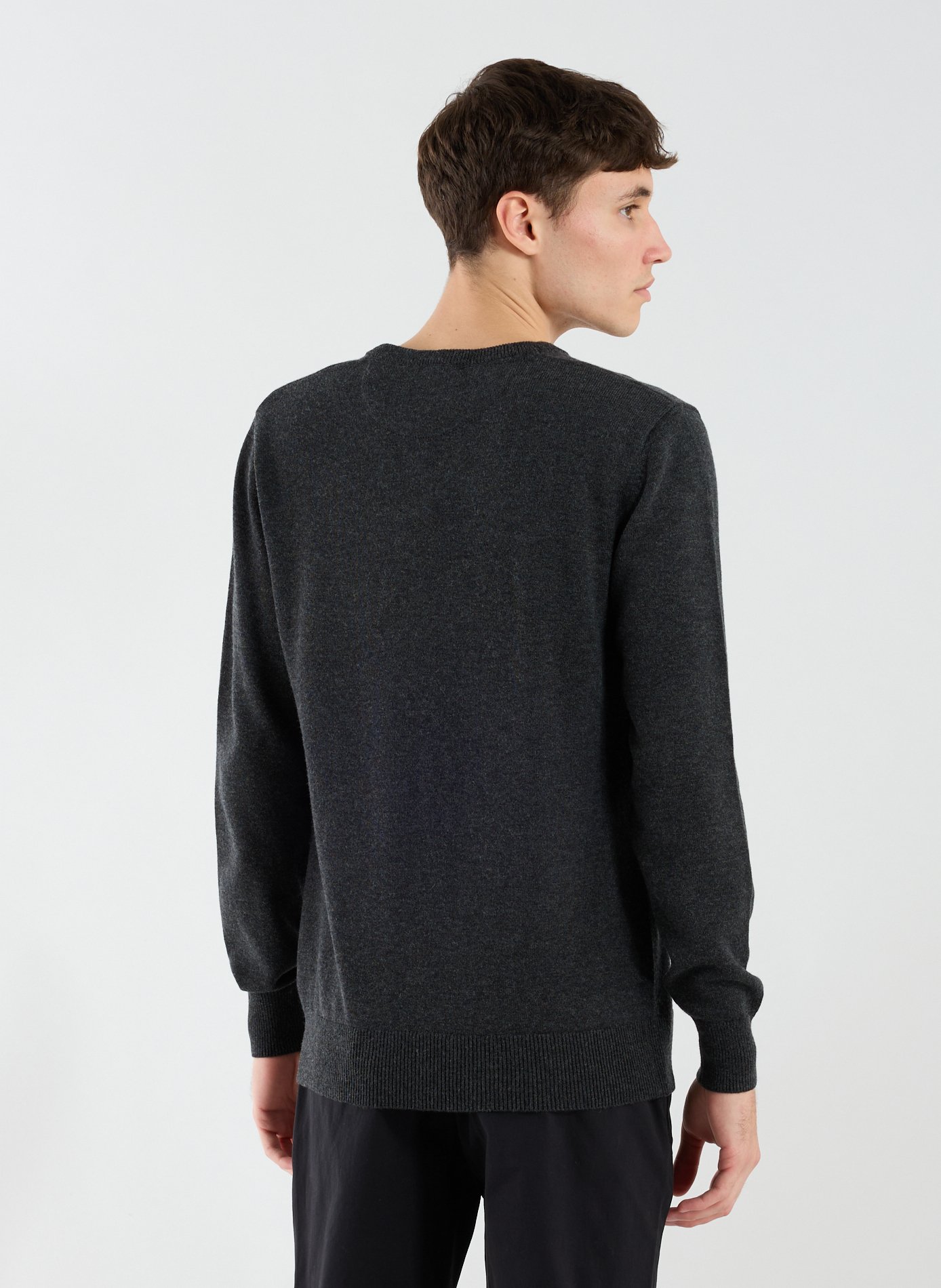 Pull col V en laine et coton EDEN PARK Gris