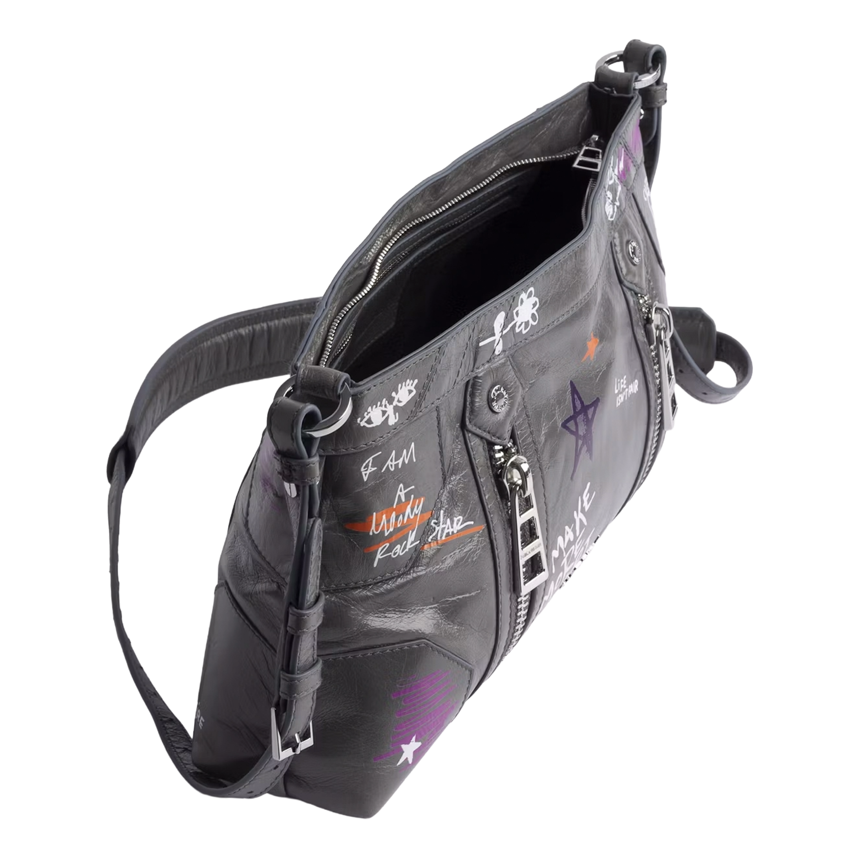 Sac bandoulière en cuir sunny moody ZADIG&VOLTAIRE Gris