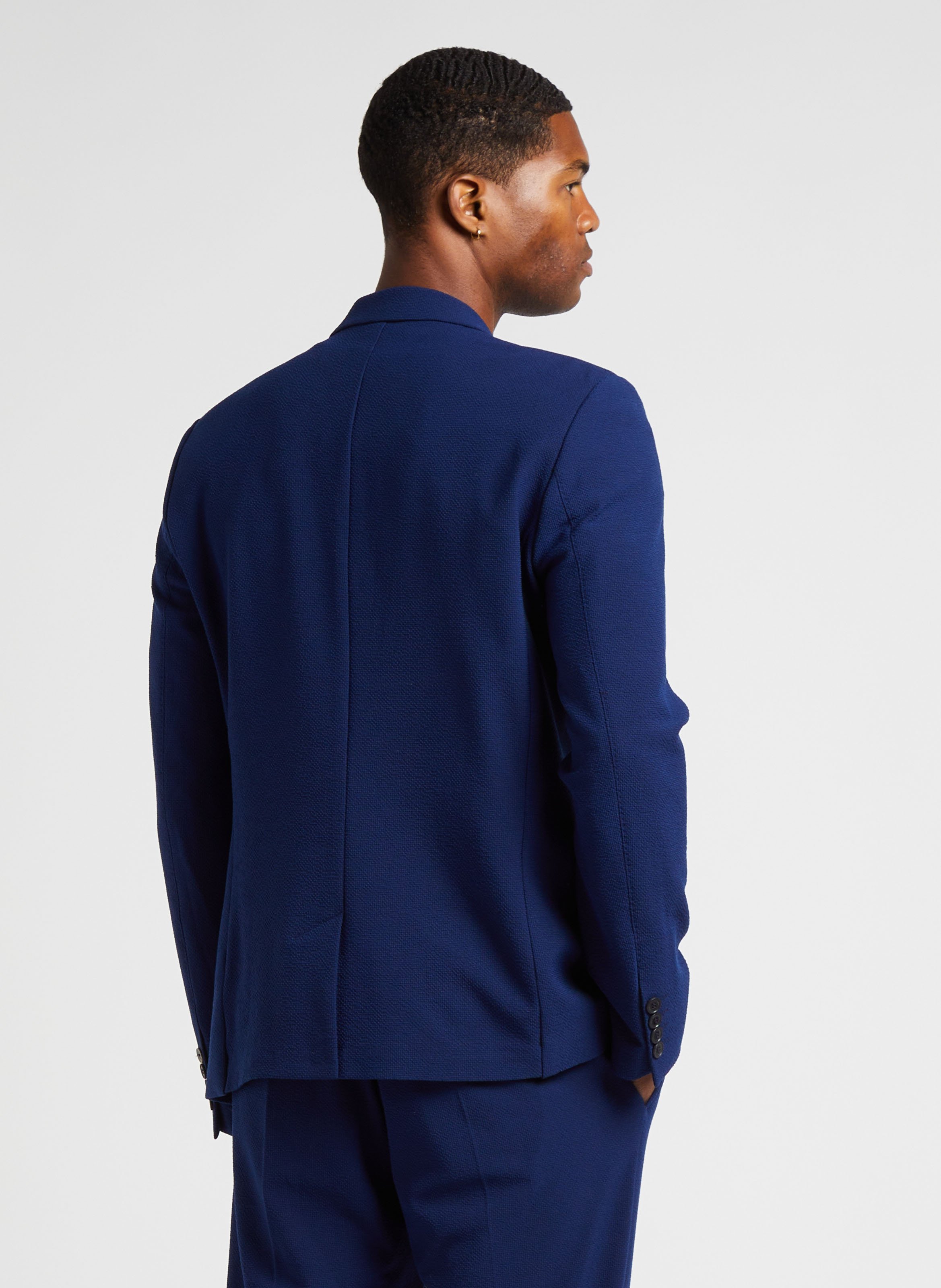 Veste de costume col tailleur texturée IKKS Bleu