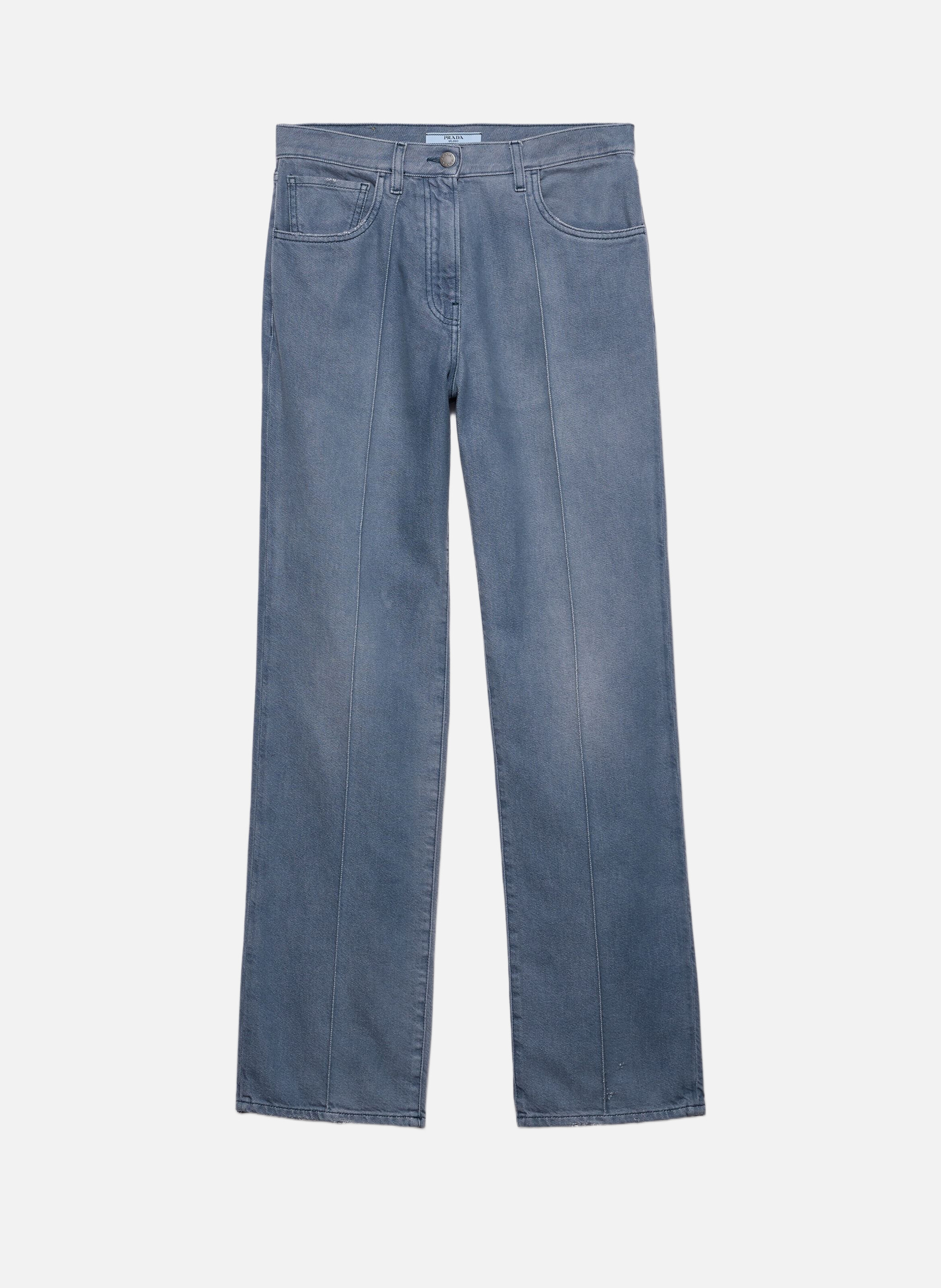 Jean en denim délavé PRADA Bleu