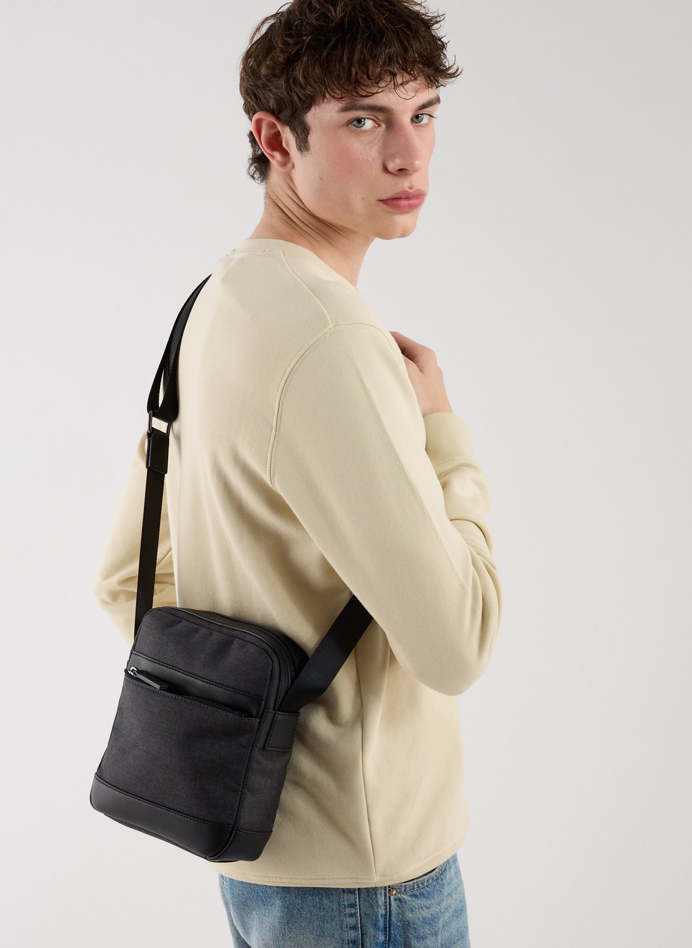 Sac à bandoulière denim SAISON 1865 Gris