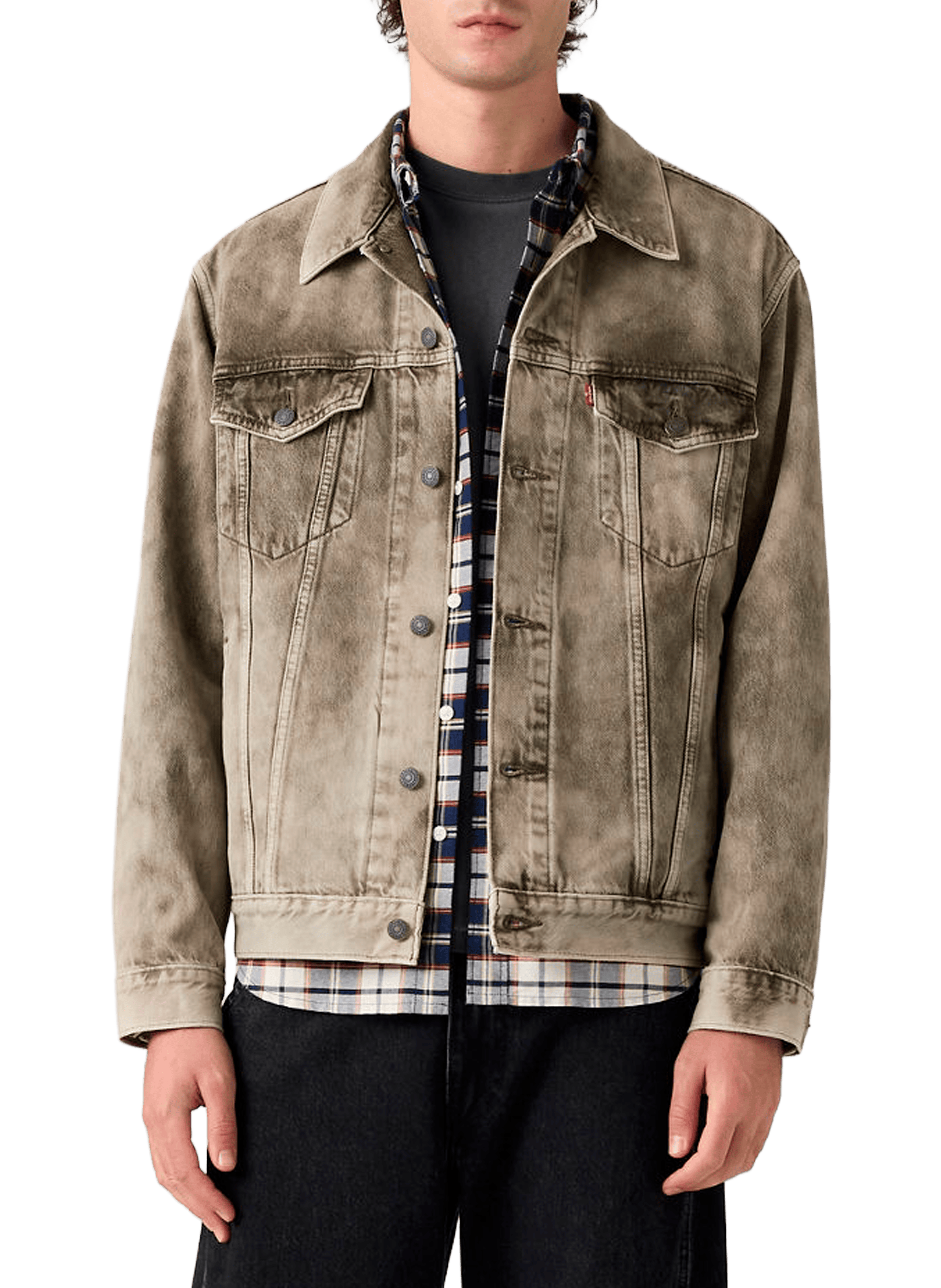 Veste Trucker délavée en coton LEVI'S Marron