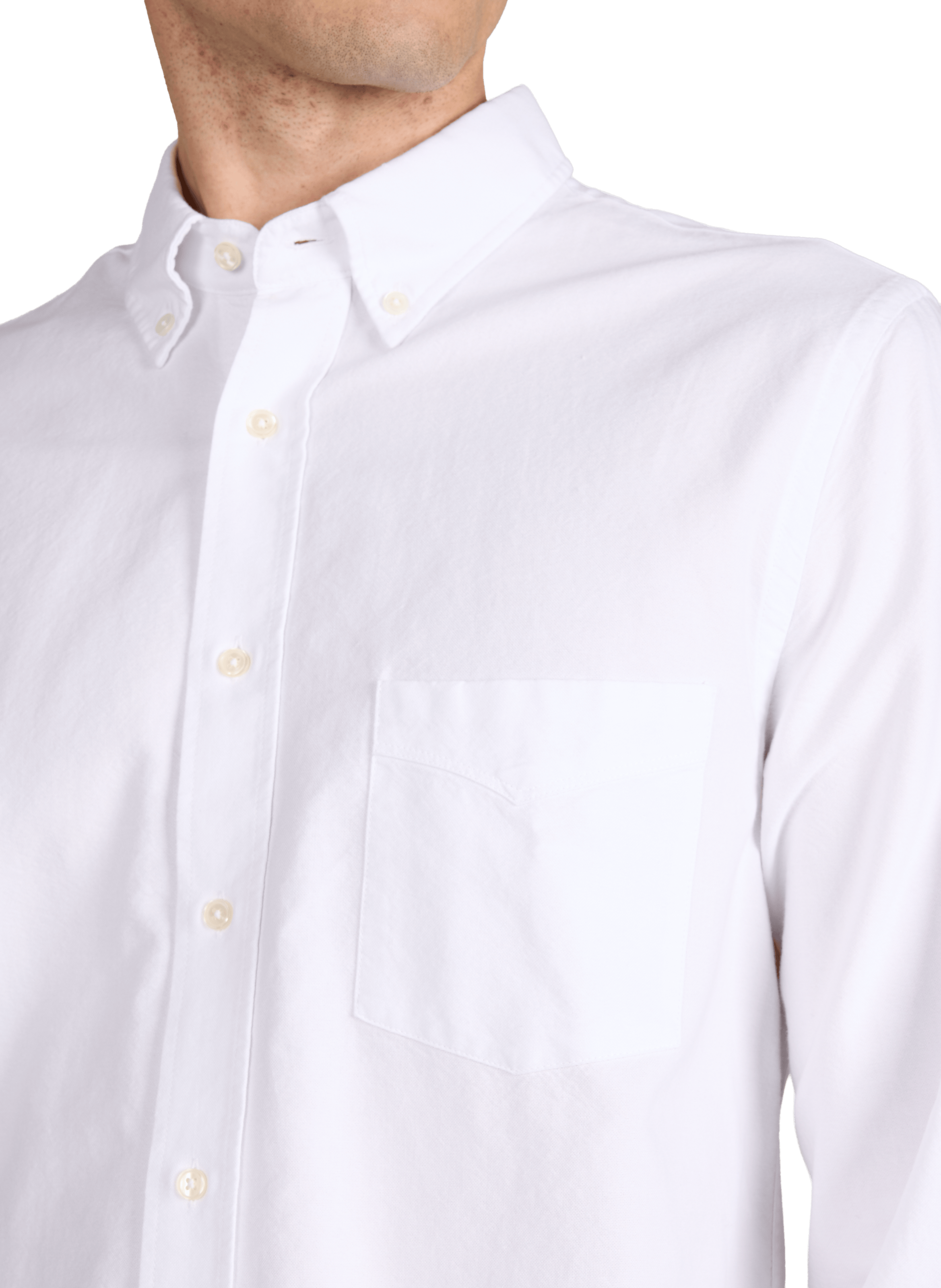 Chemise unie à col américain en coton OFFICINE GENERALE Blanc