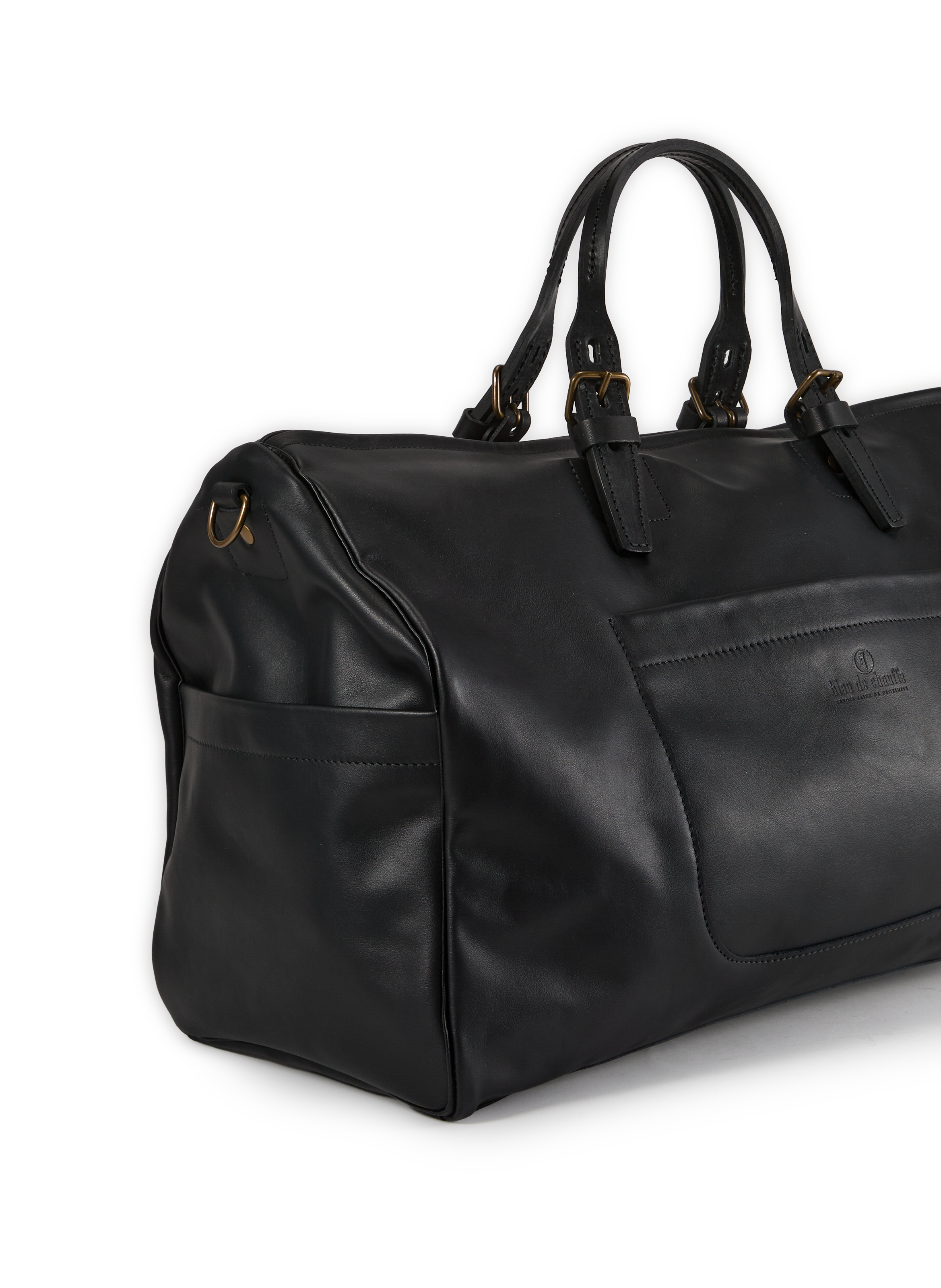 Hobo leather travel bag BLEU DE CHAUFFE Black