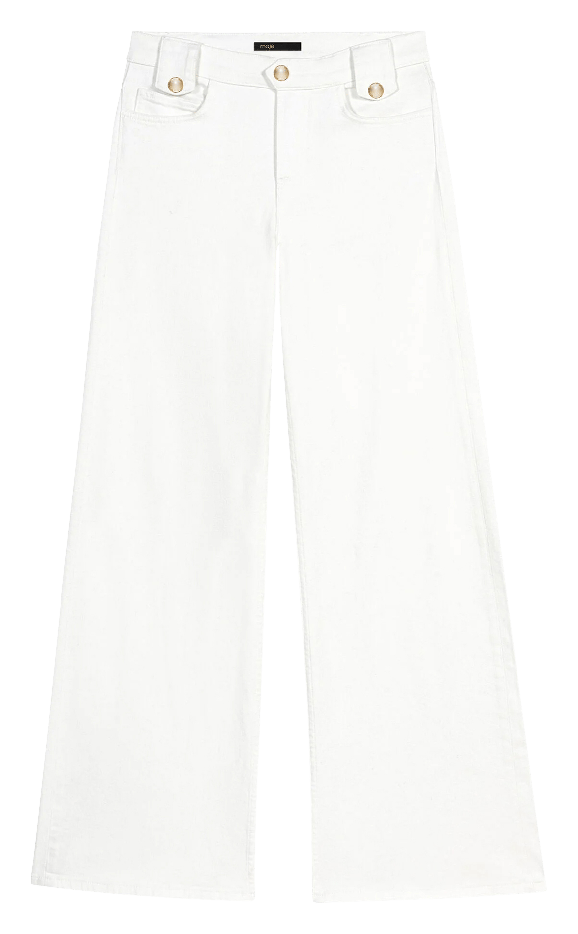 Jean large à passants boutonnés MAJE Blanc