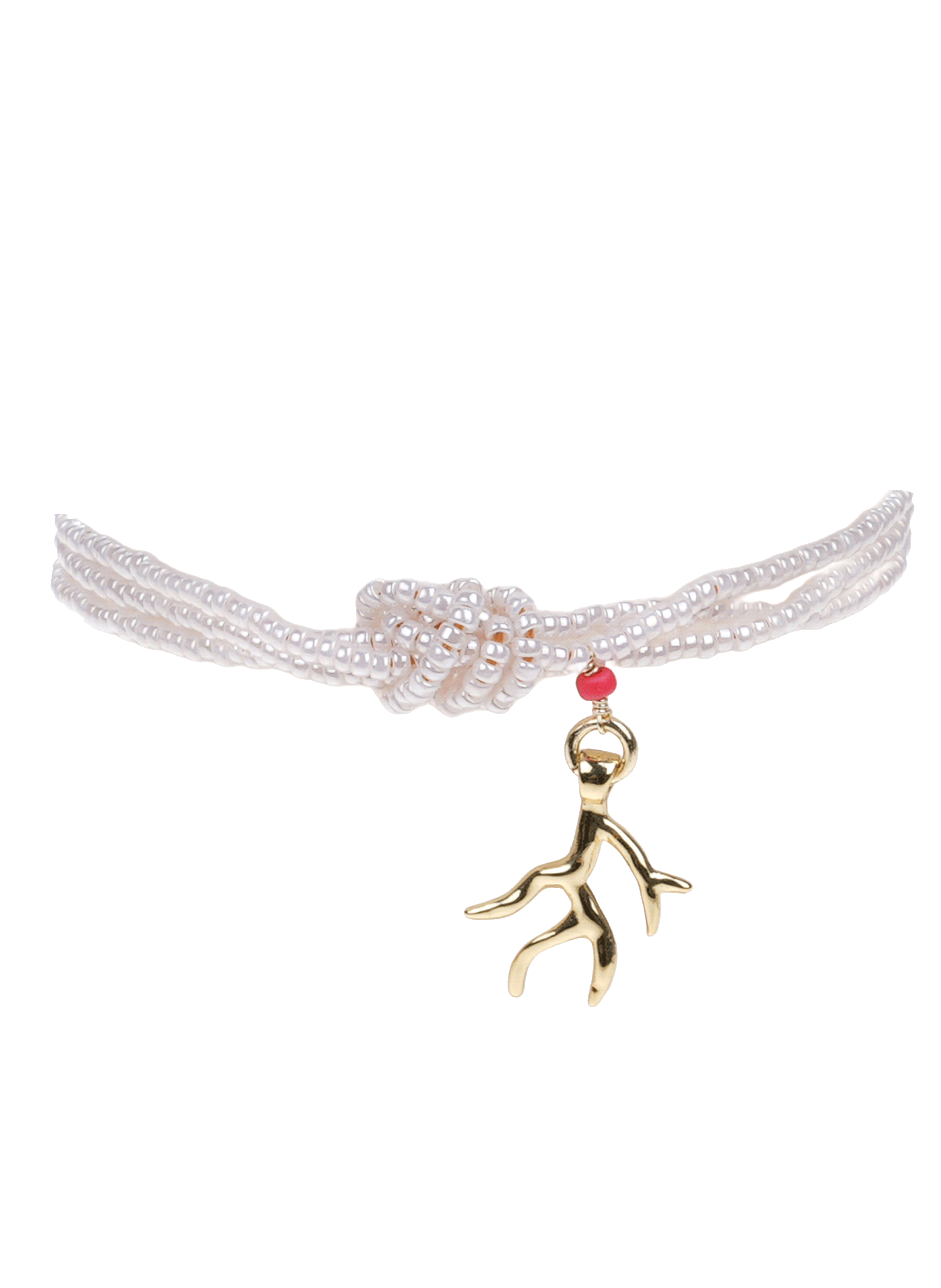 Bracelet réglable perles avec pendentif misima HIPANEMA Blanc