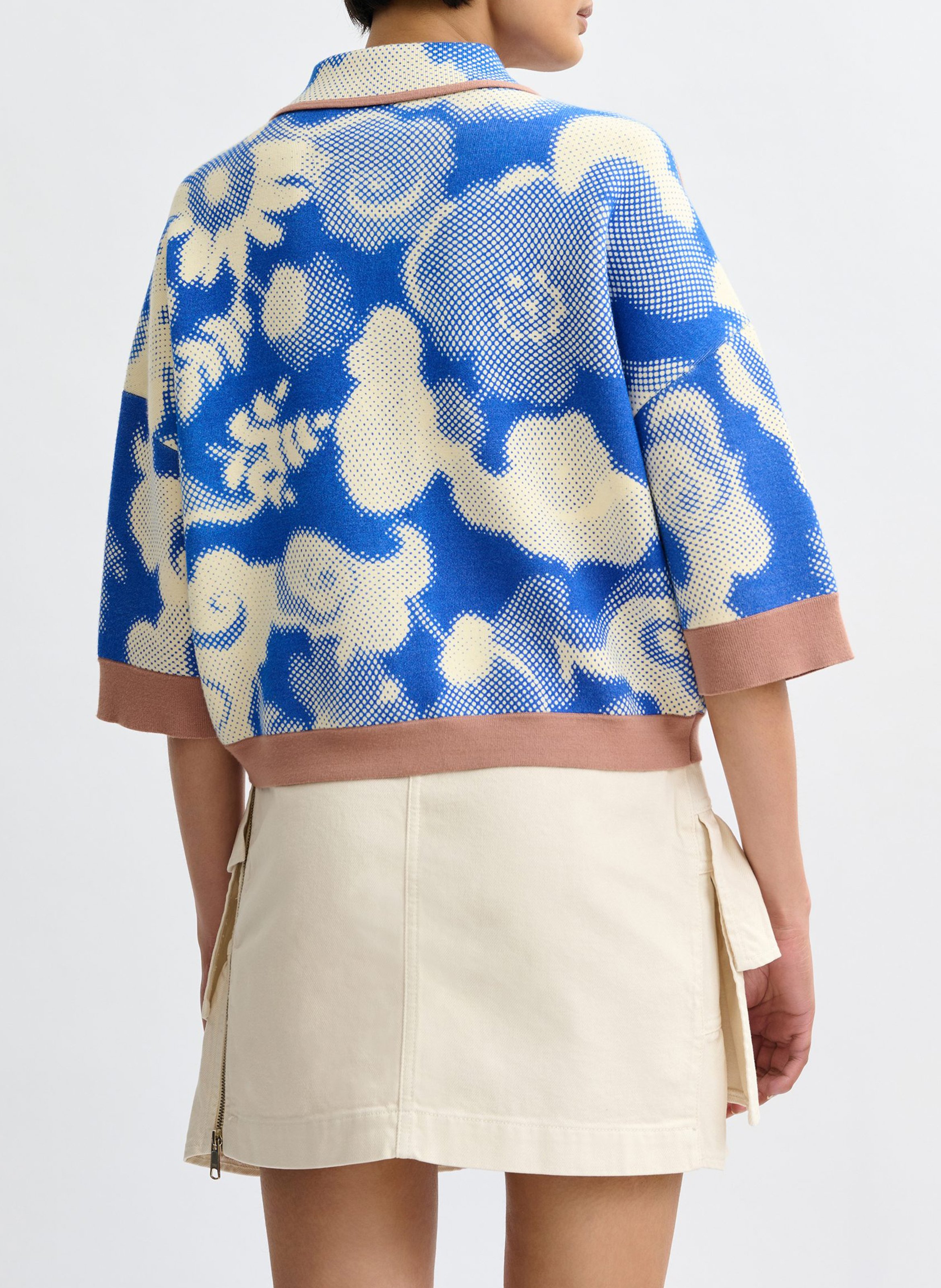 Cardigan ample fleuri manches 3/4 Joly ESSENTIEL ANTWERP Blanc