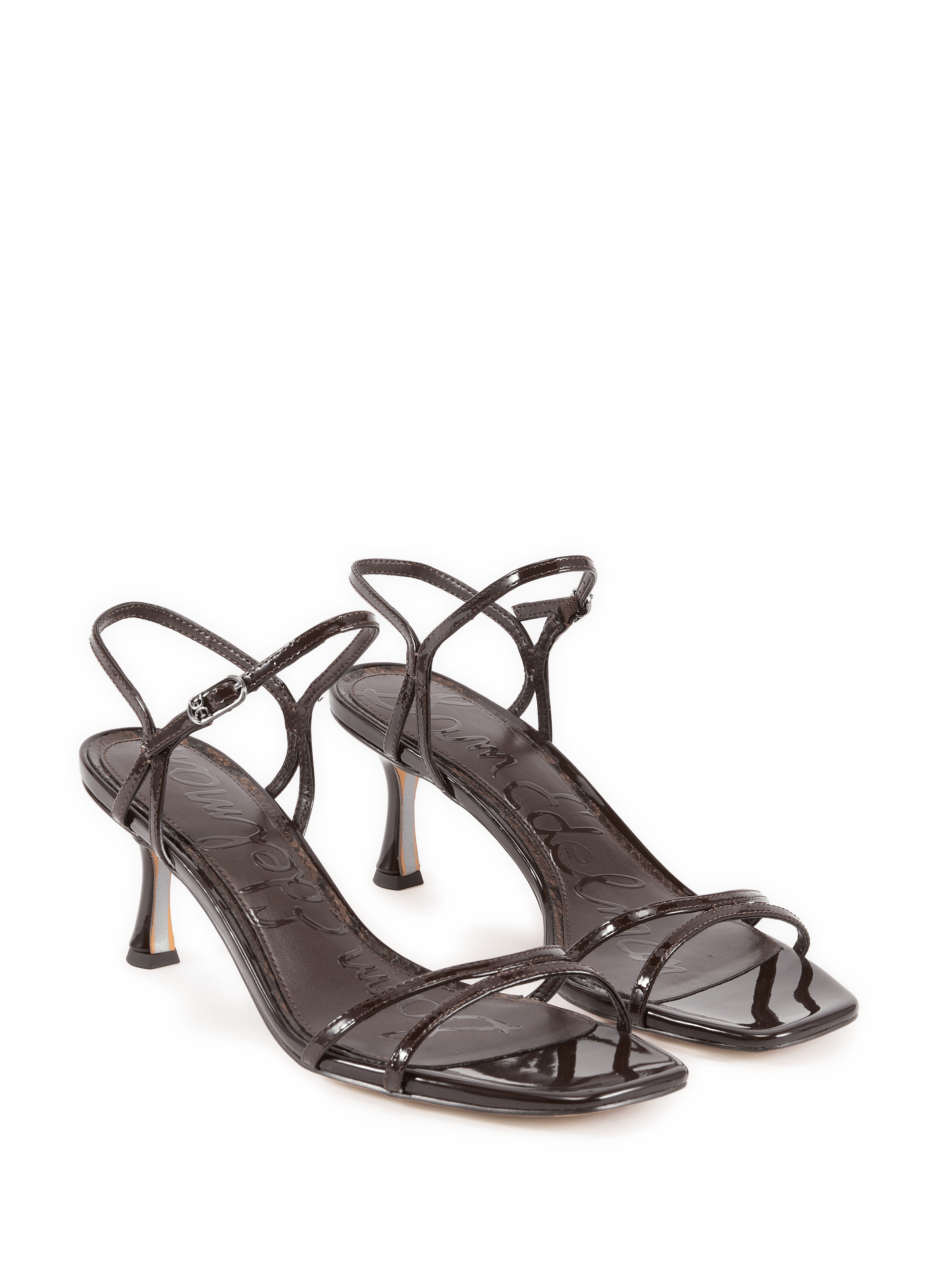 Sandales à talons Presley en cuir de vache SAM EDELMAN Marron