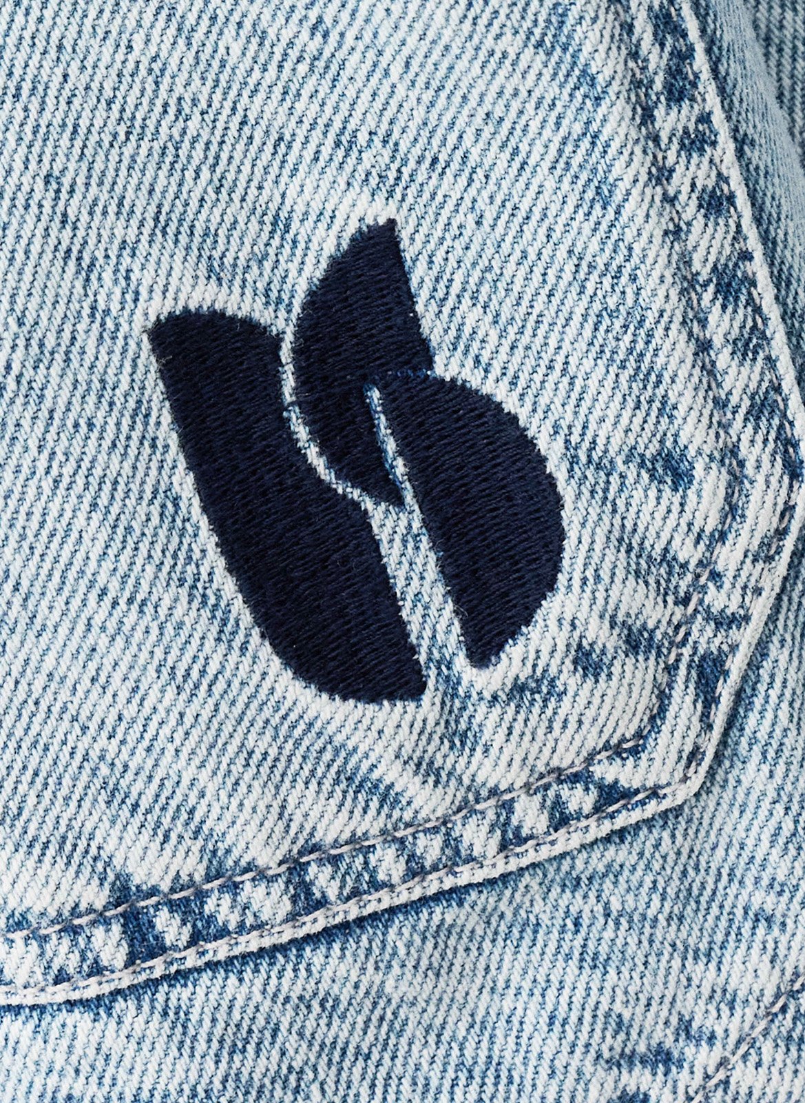 Veste ample boutonnée en jean délavé juno BA&SH Bleu