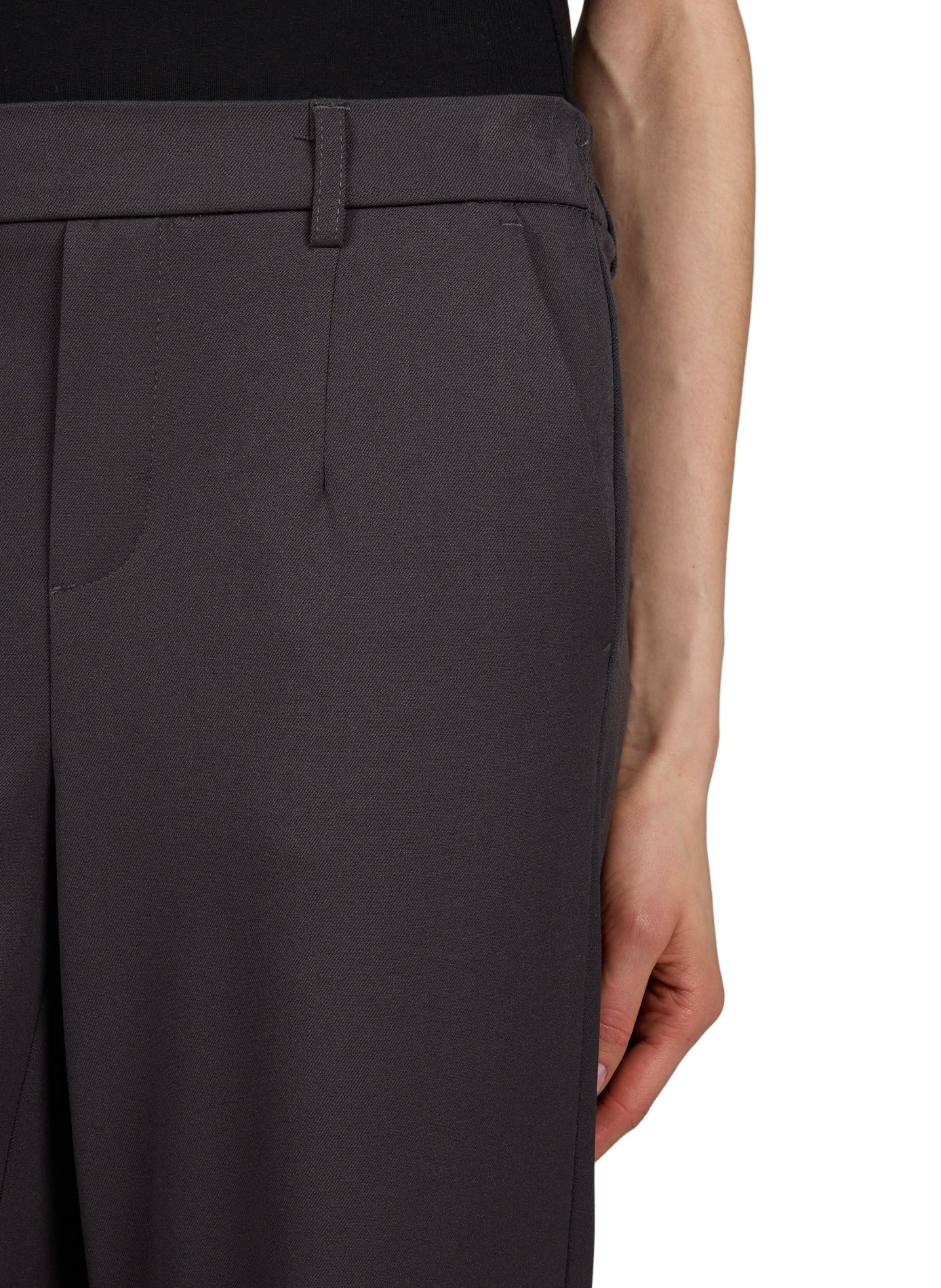 Wide-leg pants with elastic waistband OBJECT Grey