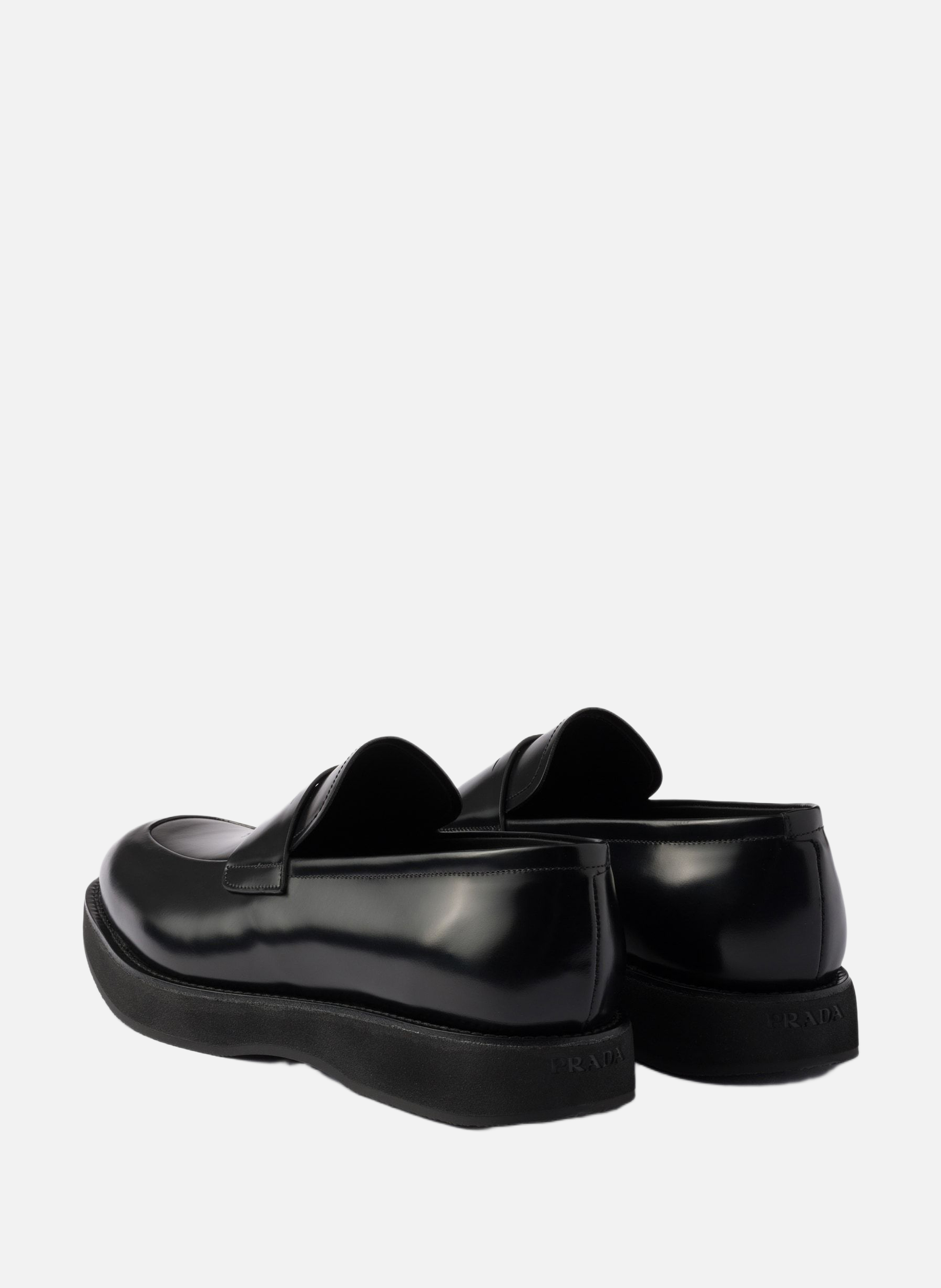 Mocassins en cuir brossé PRADA Noir