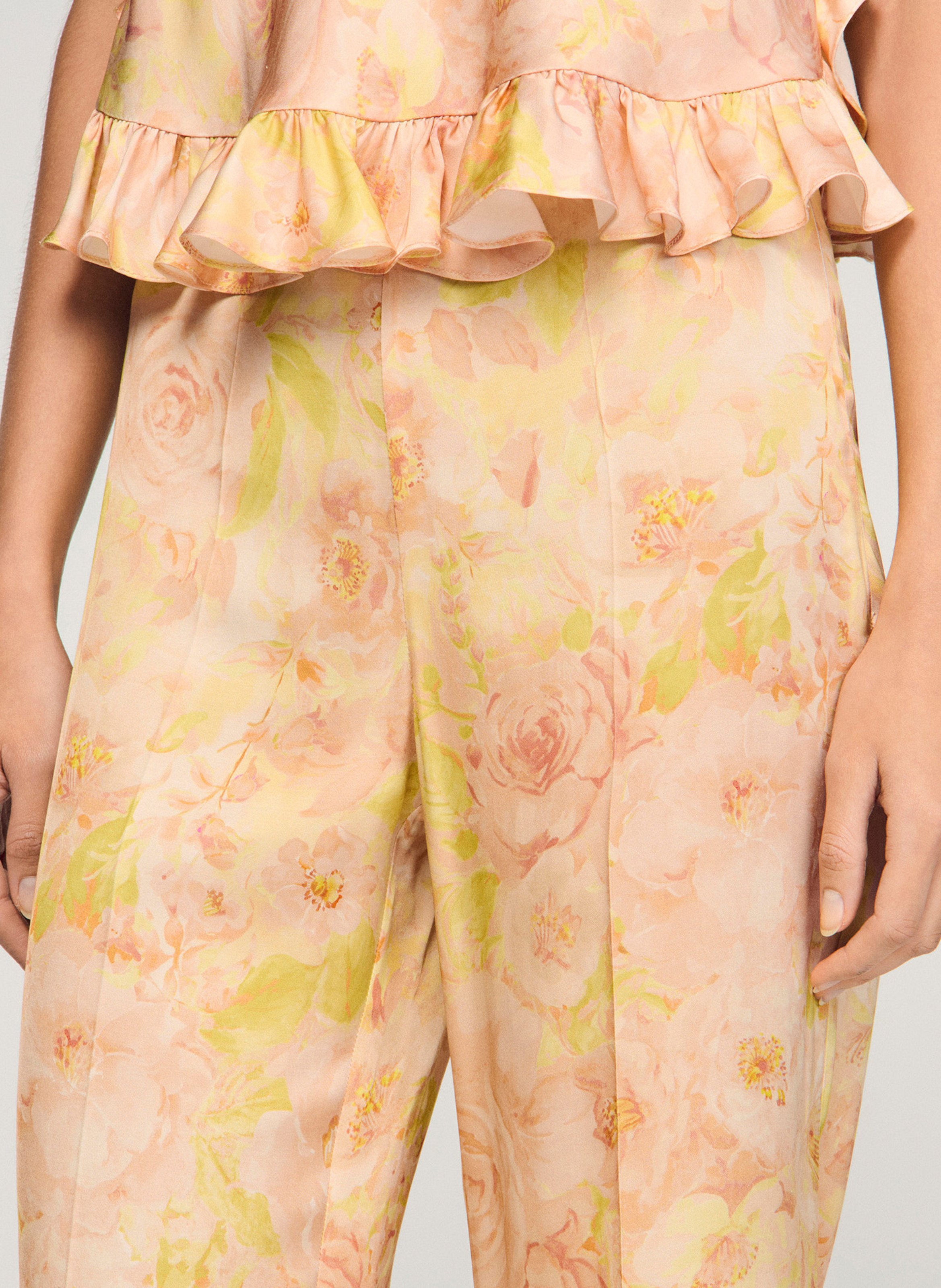 Pantalon évasé imprimé SANDRO Rose