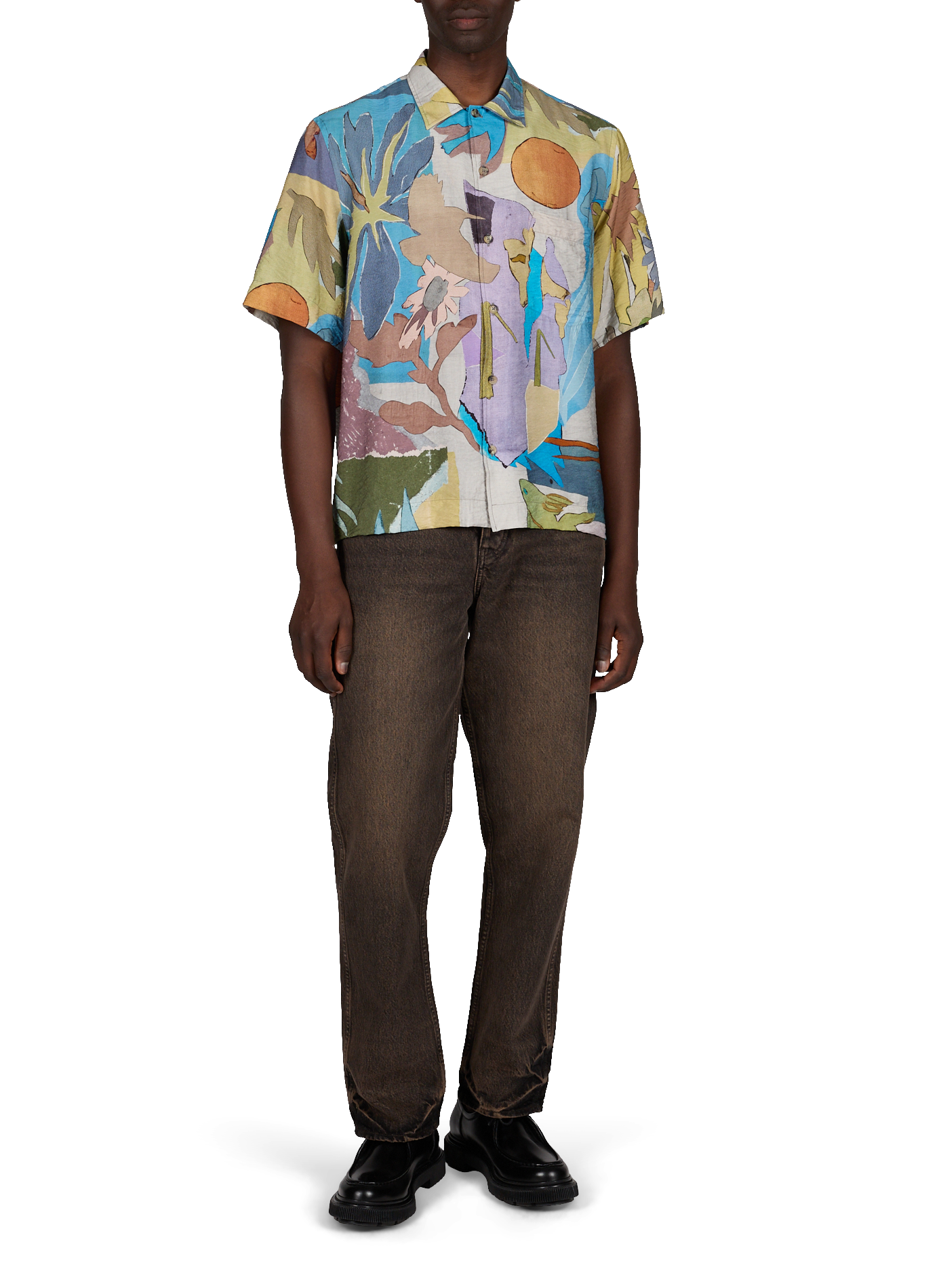 Short-sleeved shirt with floral print PAUL SMITH Blue