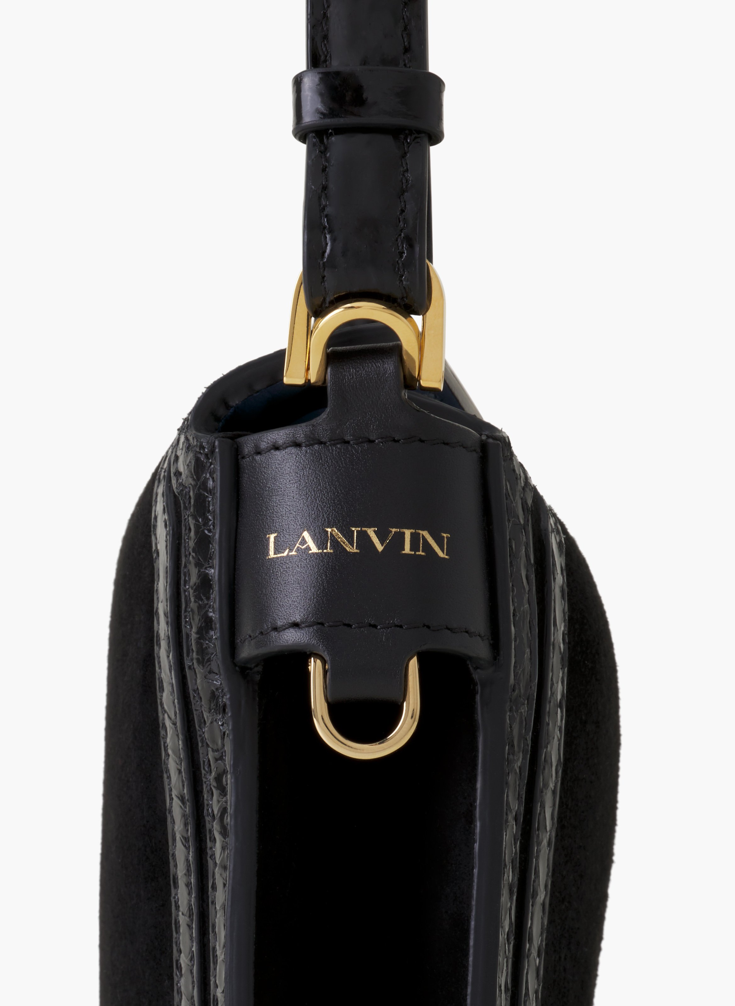 Sac compagnon 20 en daim LANVIN Noir