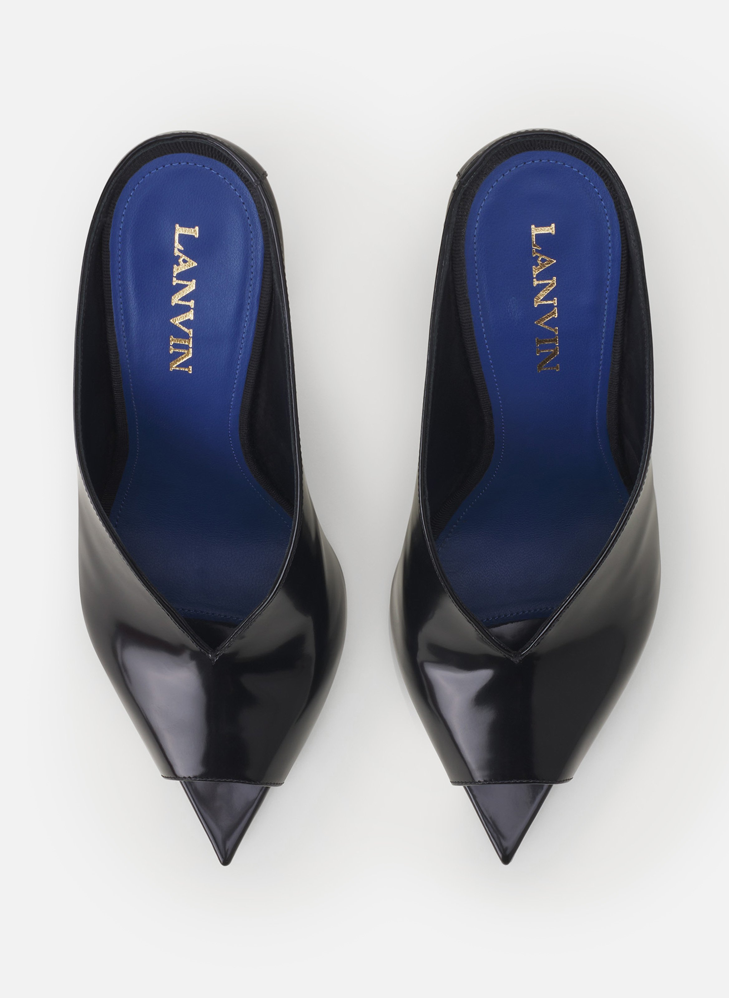 Mule midnight step en cuir verni LANVIN Noir