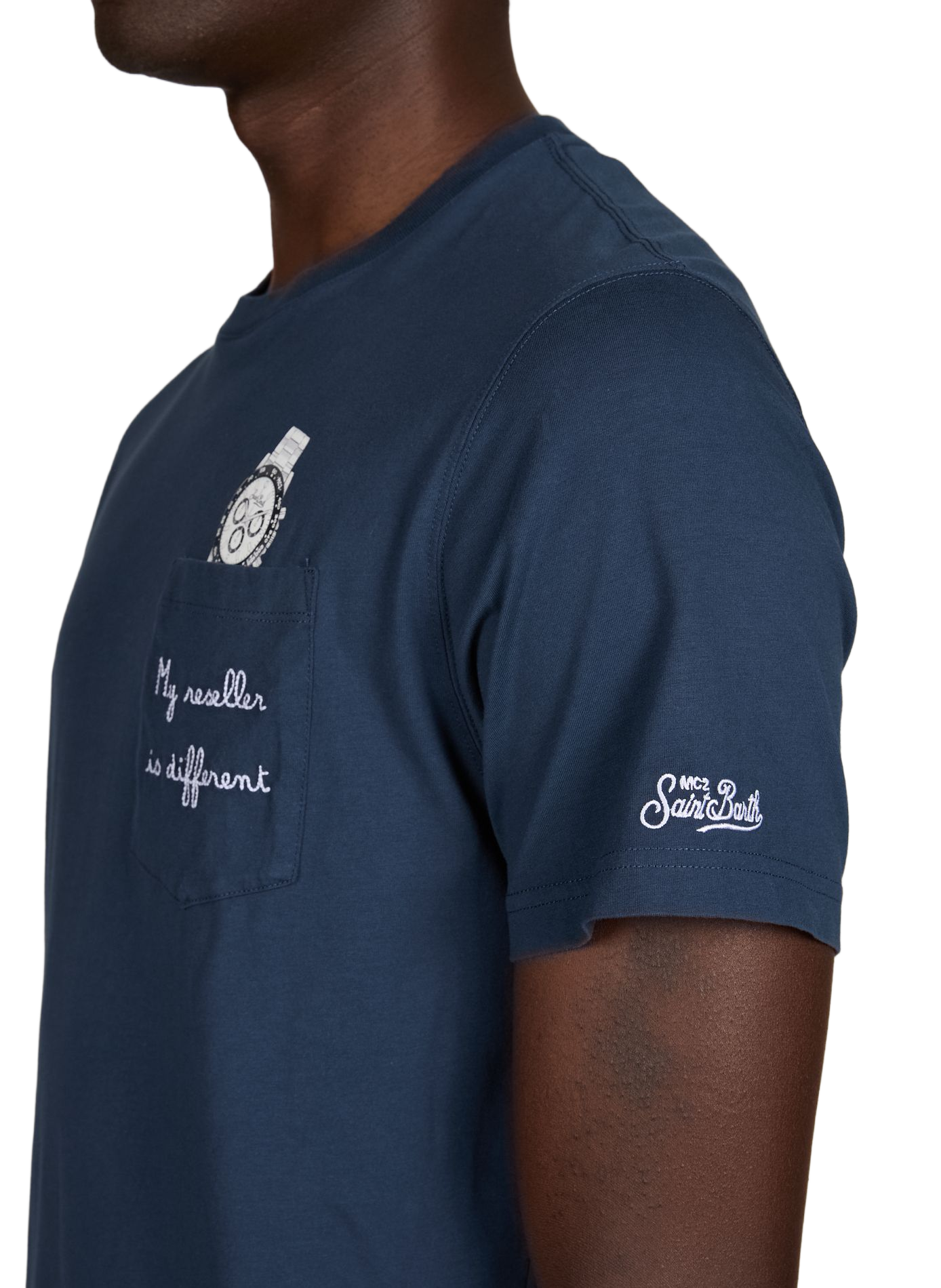 Camiseta recta de algodón MC2 SAINT BARTH Azul