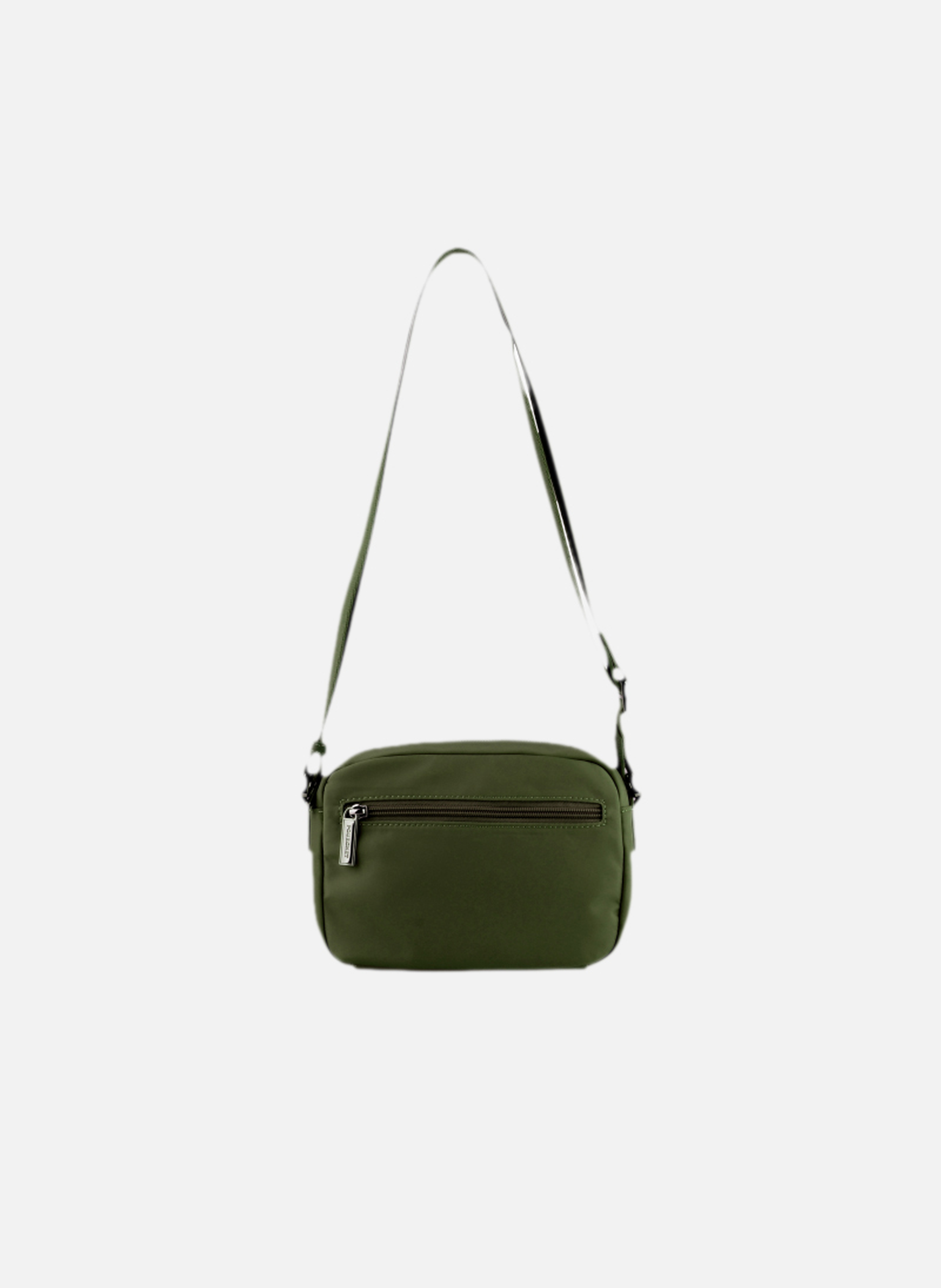 Escale | sac porté travers en toile garnie cuir | Kaki POURCHET Femme