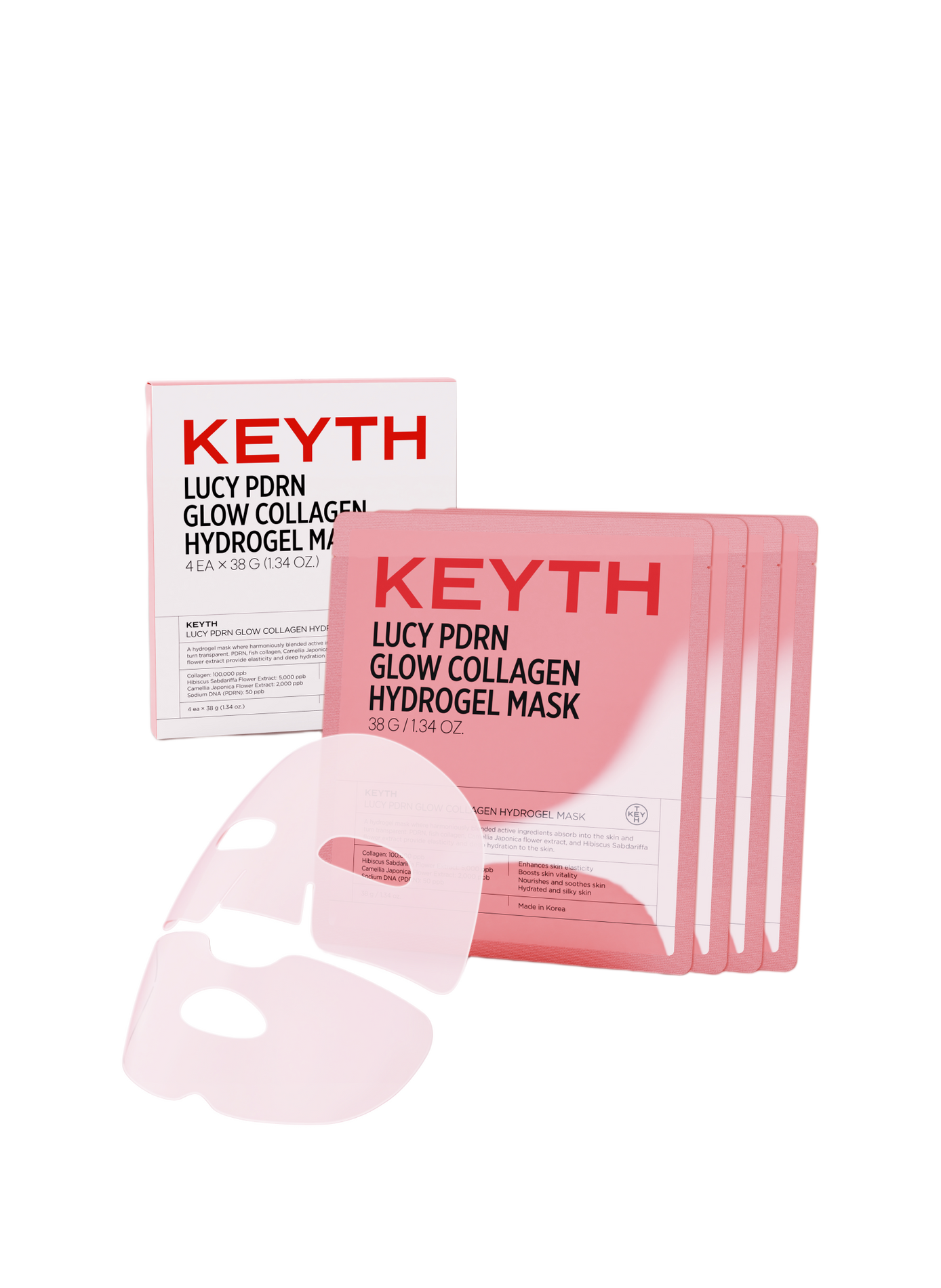 Geschenkset Glow Kollagen Hydrogel Maske KEYTH No color