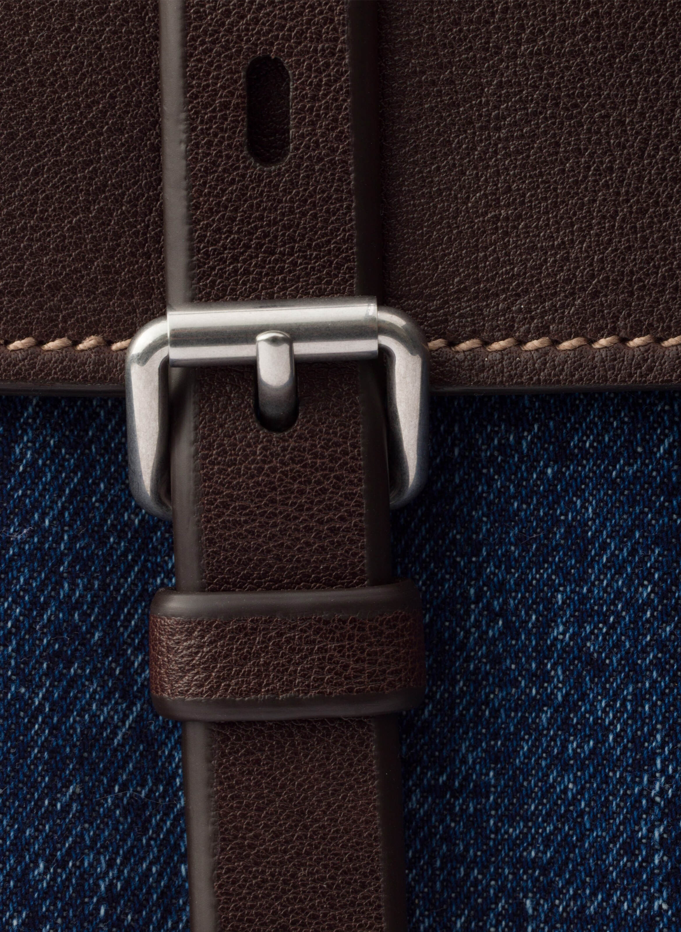 Cabas prada bonnie en denim et cuir PRADA Bleu