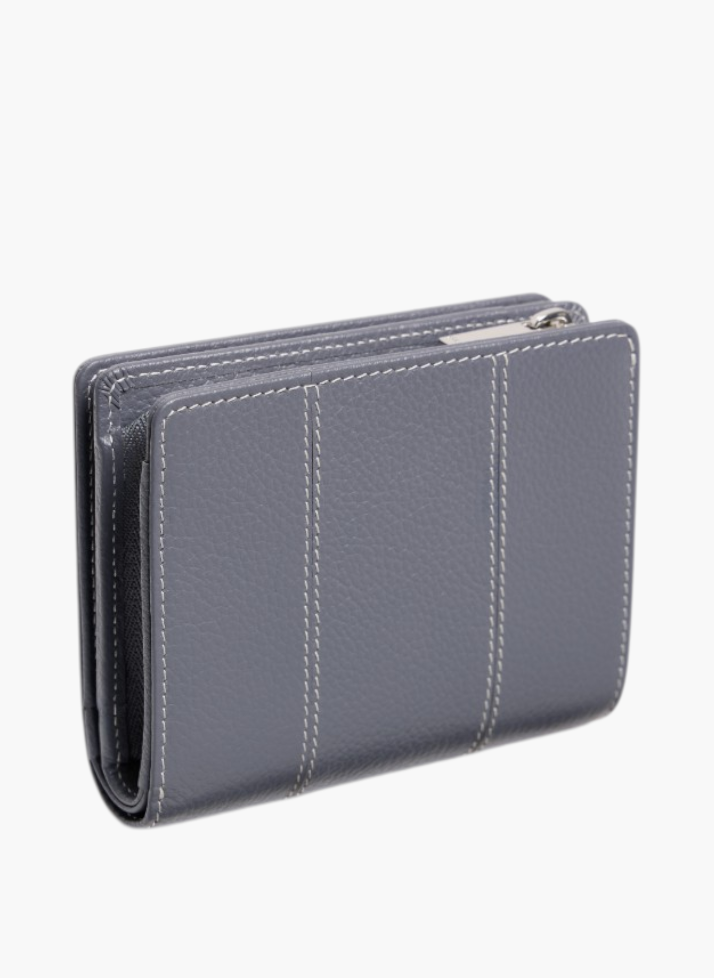 Petit portefeuille marguerite en cuir grainé LE TANNEUR Bleu