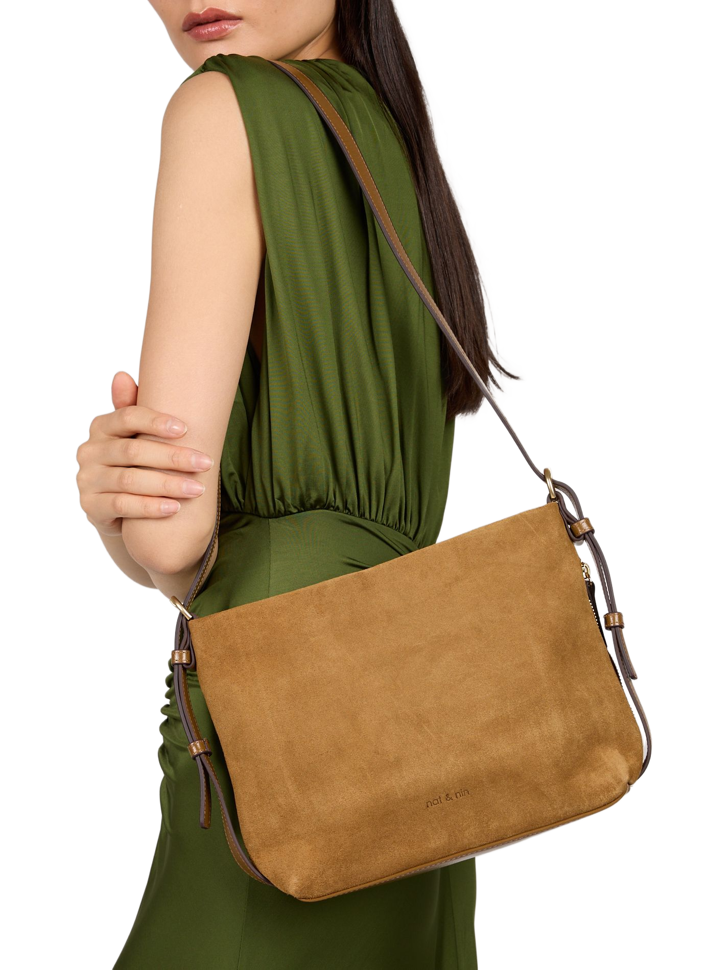 Leather shoulder bag NAT & NIN Brown