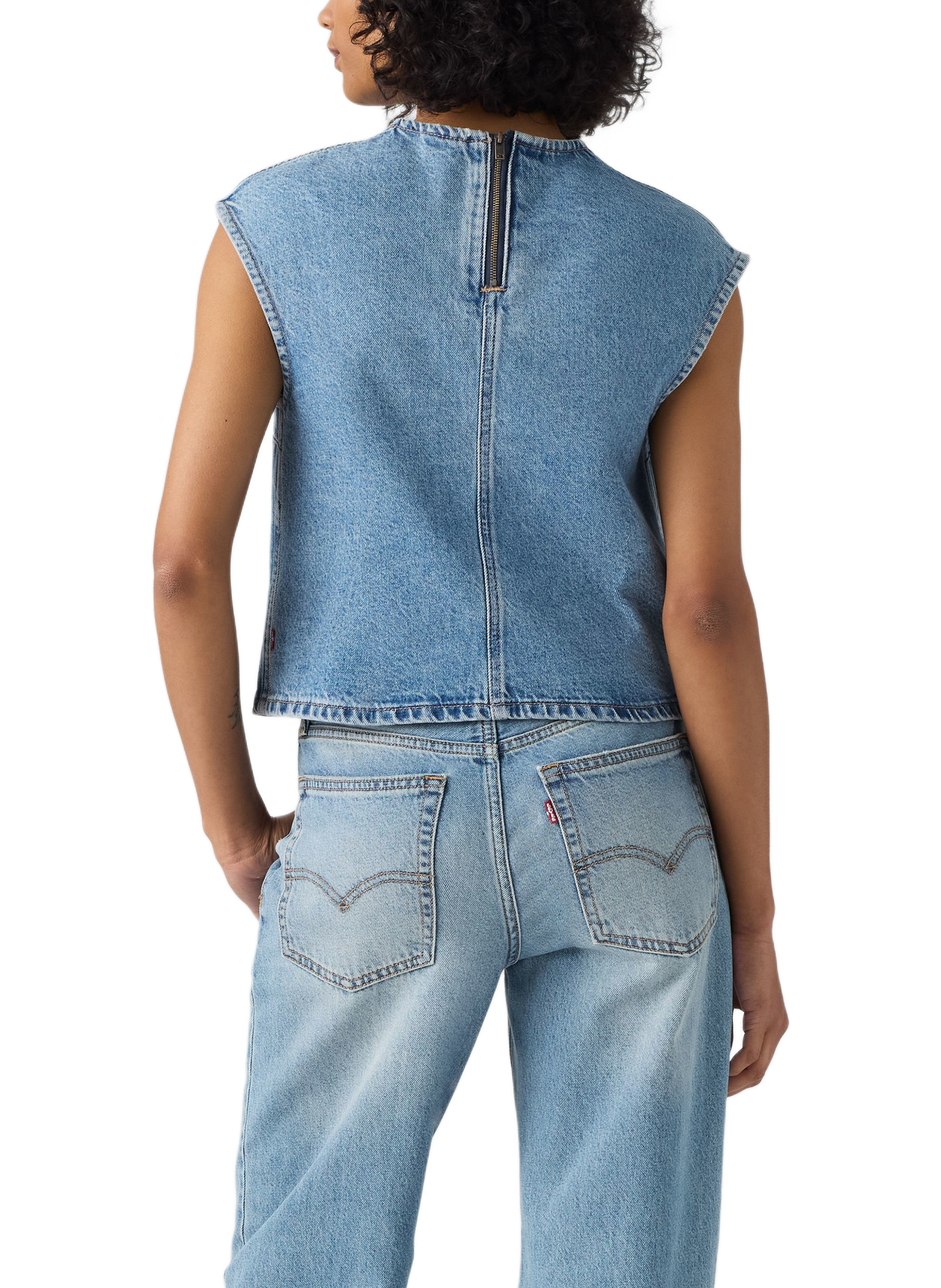 Sleeveless cotton denim top LEVI'S Blue