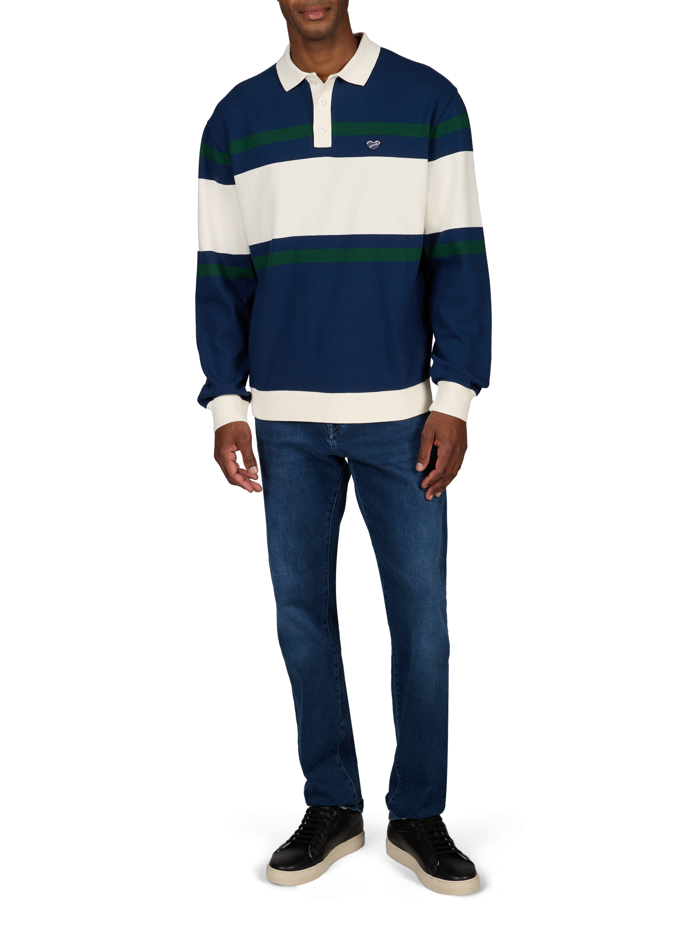 Oversize-Poloshirt aus gestreifter Baumwolle MAISON LABICHE Blau