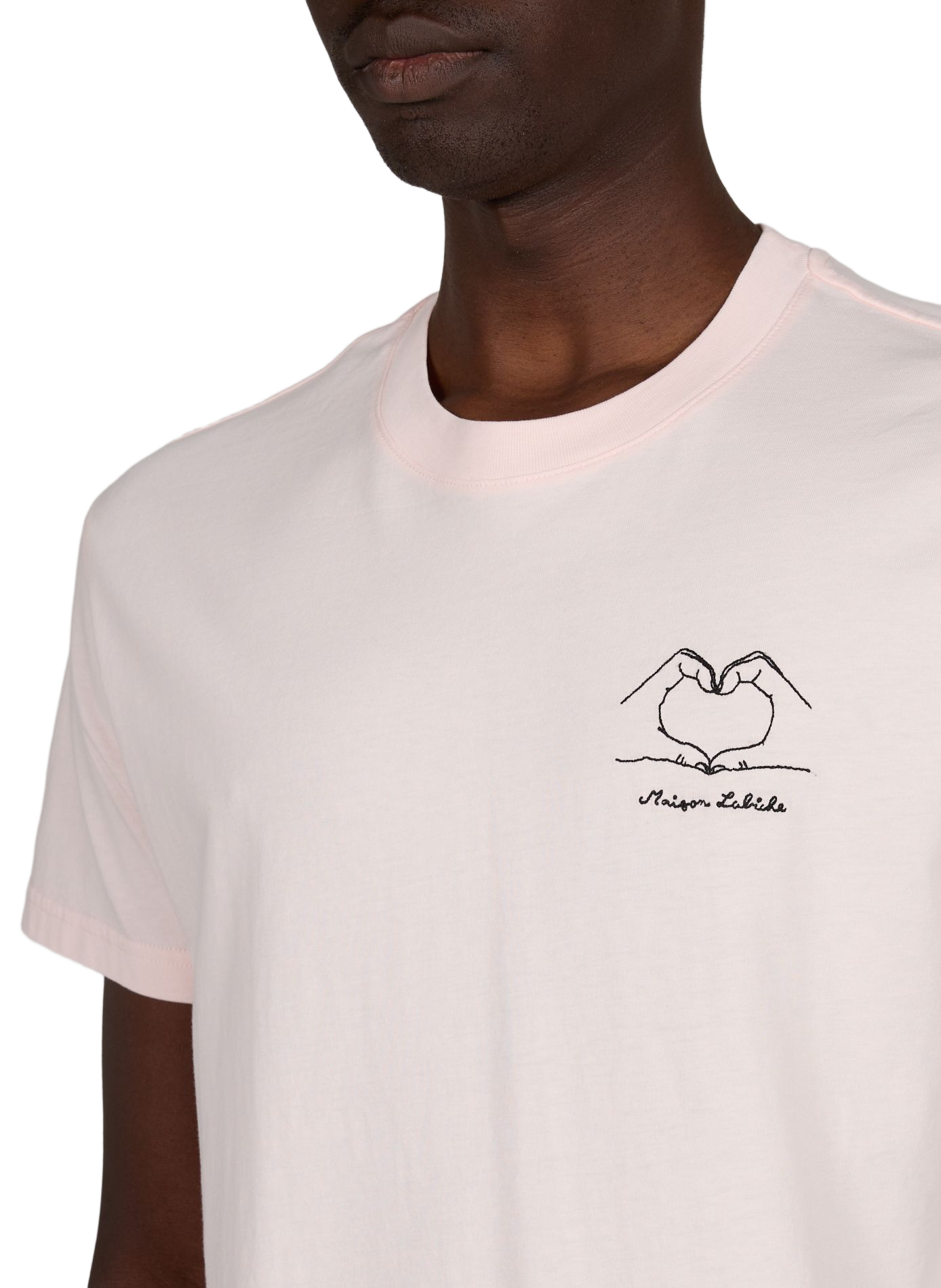 Tee-shirt uni à broderie MAISON LABICHE Rose