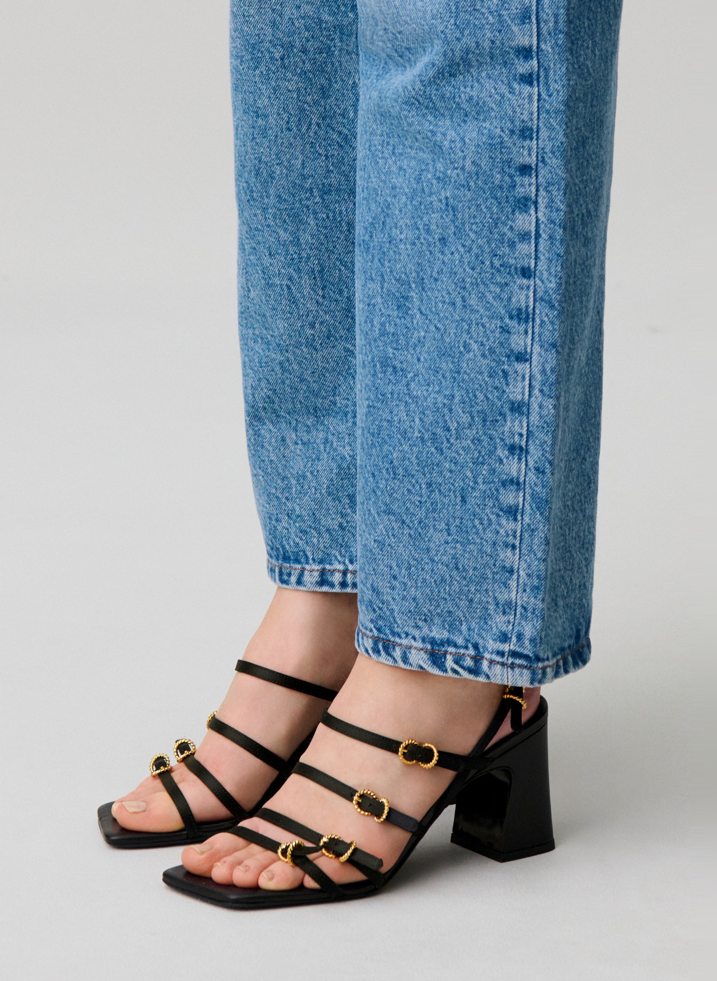 Sandales à talon en cuir CLAUDIE PIERLOT Noir