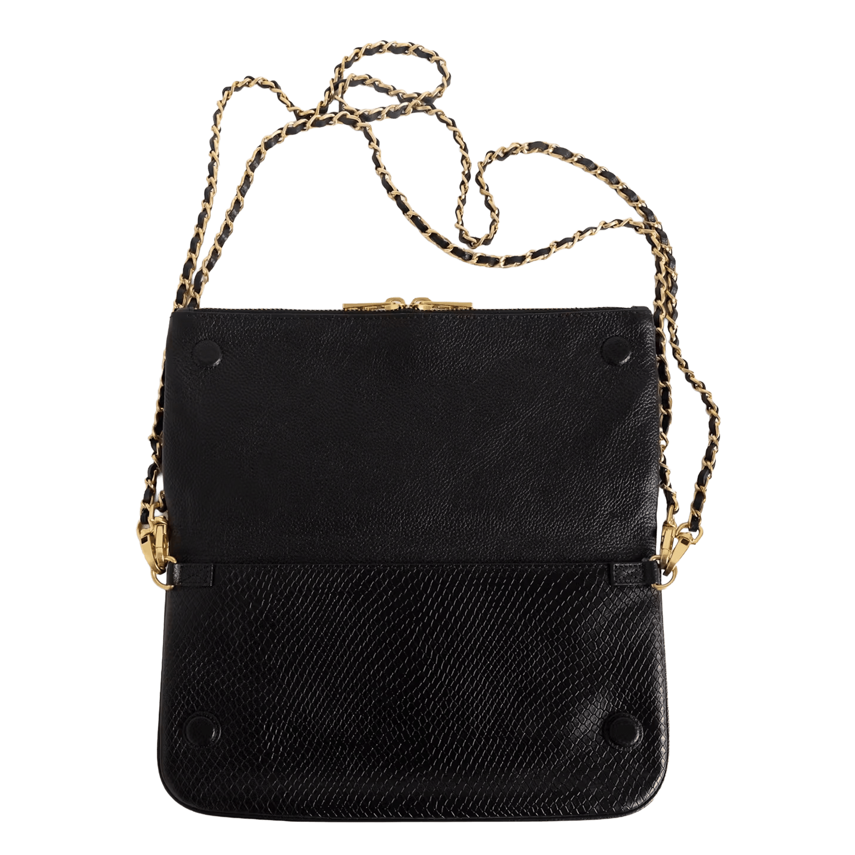 Schoudertas met python-effect van leder in rockstijl ZADIG&VOLTAIRE Zwart