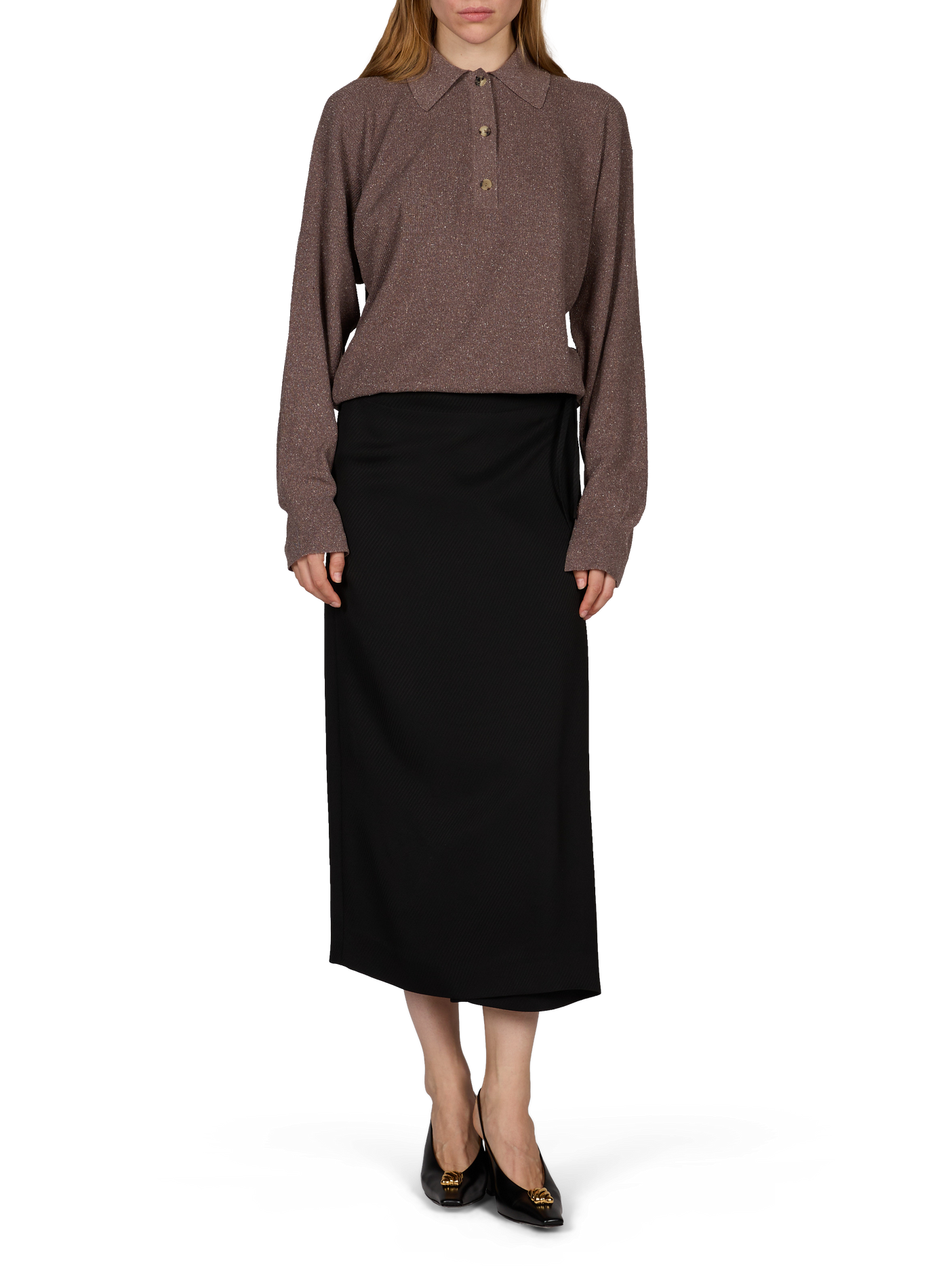 Pull fluide Helga en soie CALVIN KLEIN COLLECTION Gris