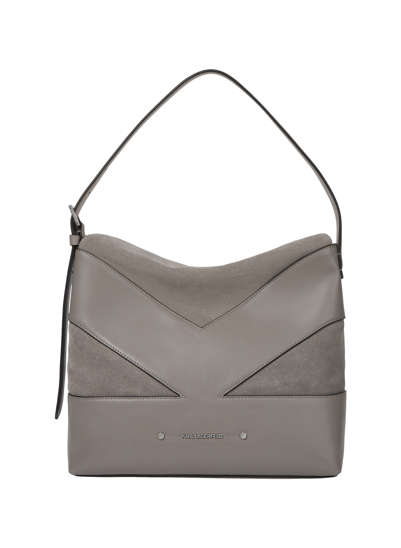 Dual-material Shoulder bag  KARL LAGERFELD Grey