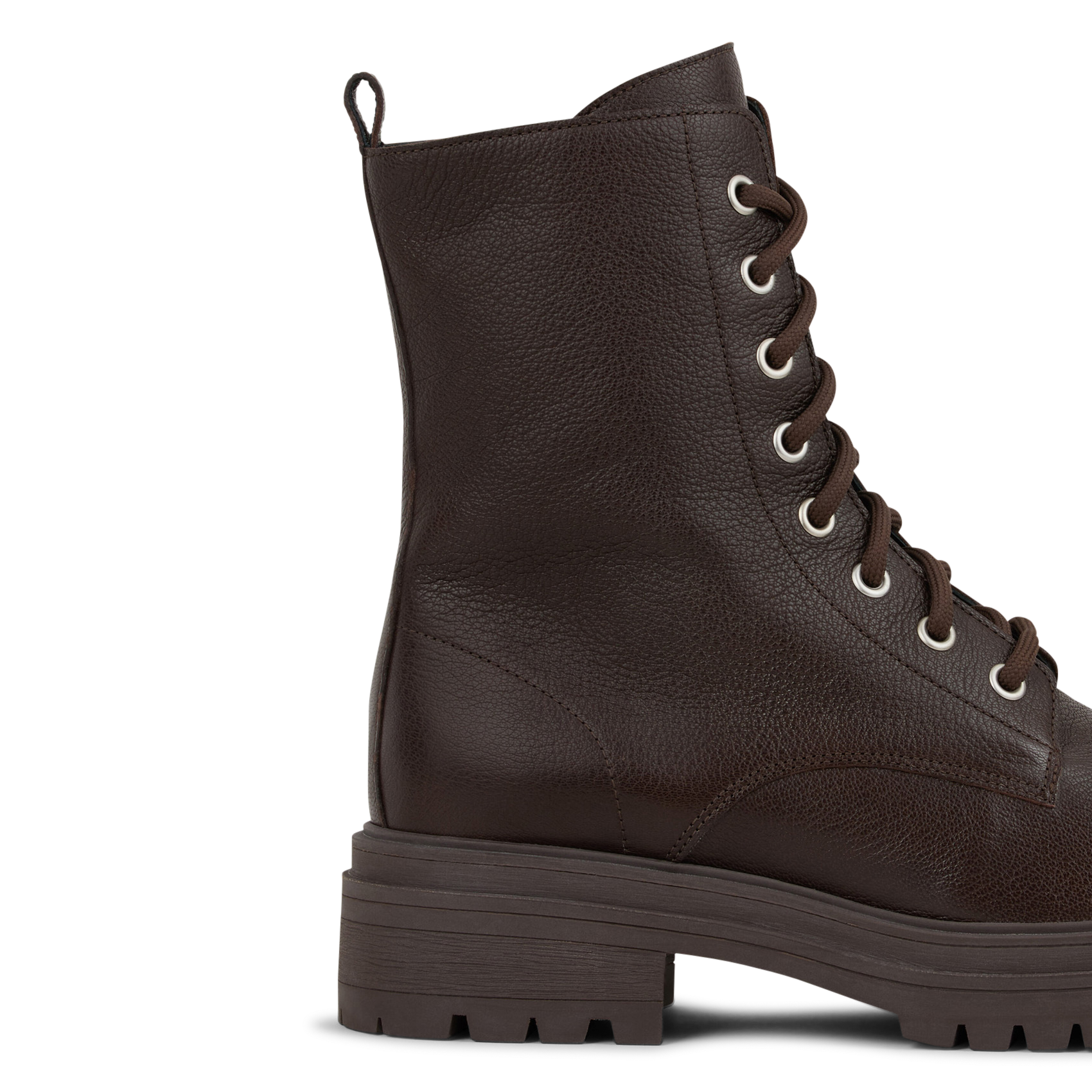 Bottines unies à lacets en cuir comy BA&SH Marron