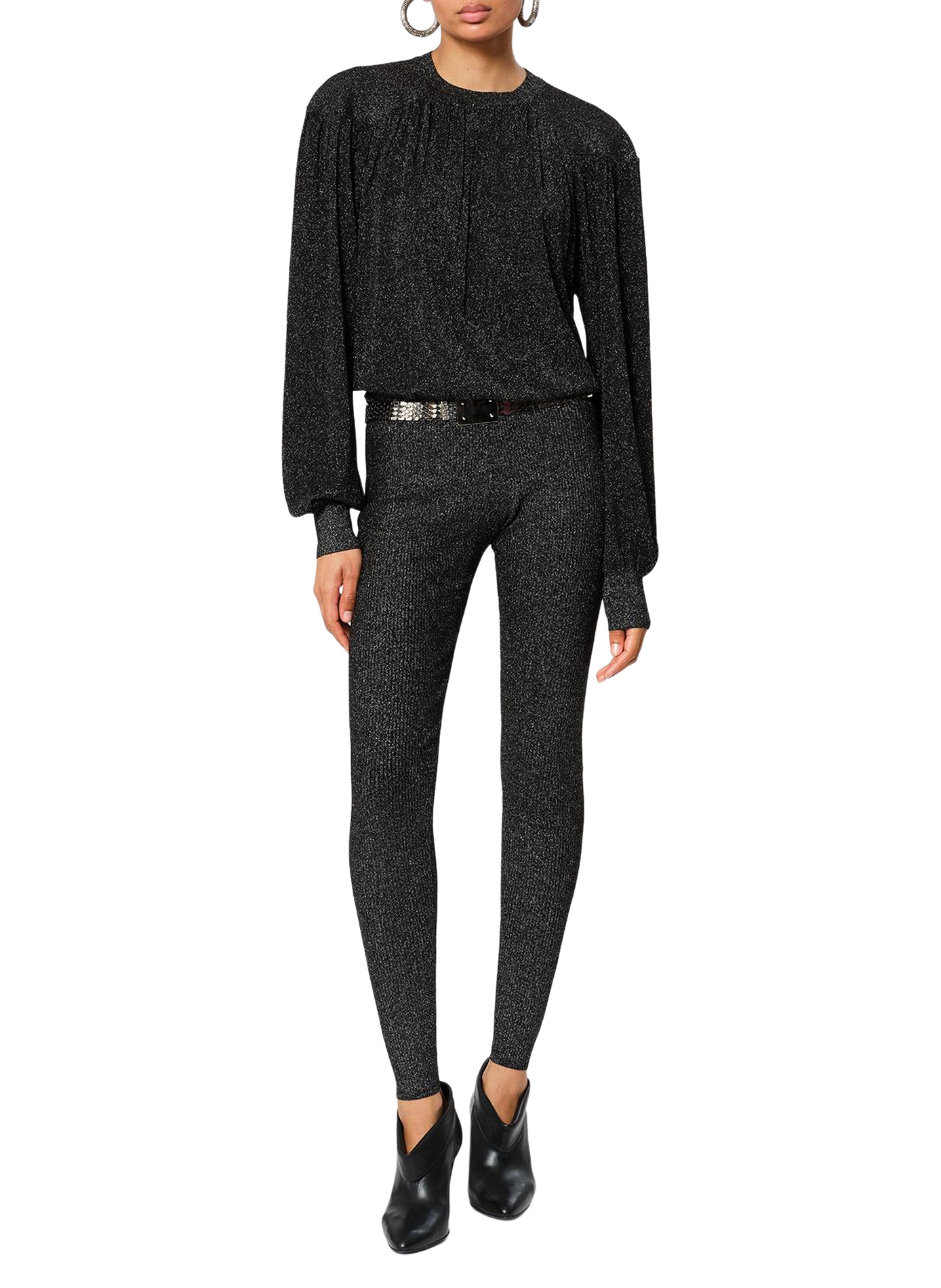 Legging Maritza en maille fine brillante ISABEL MARANT Noir