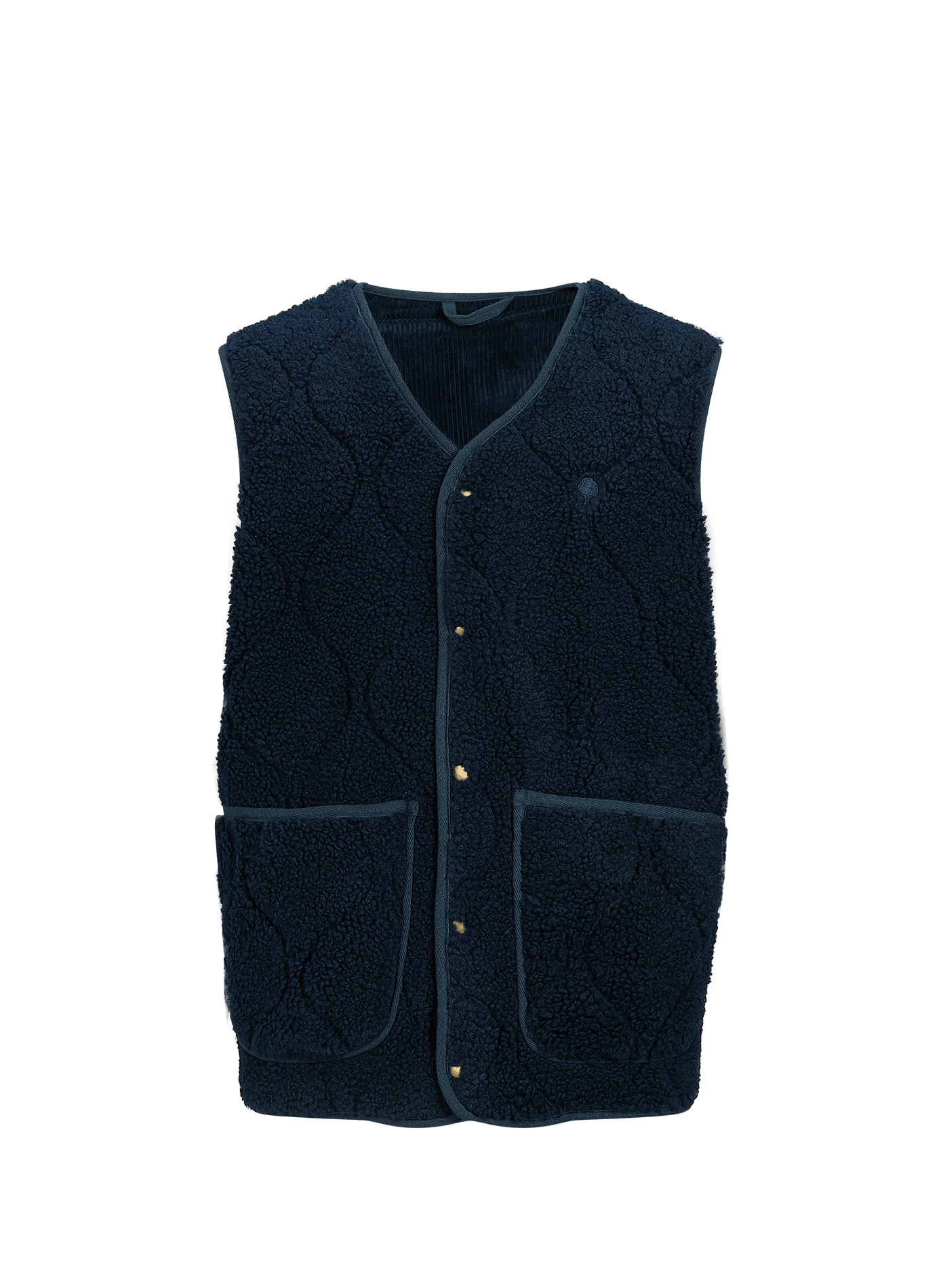 Reversible sleeveless jacket in cotton blend FAGUO Blue