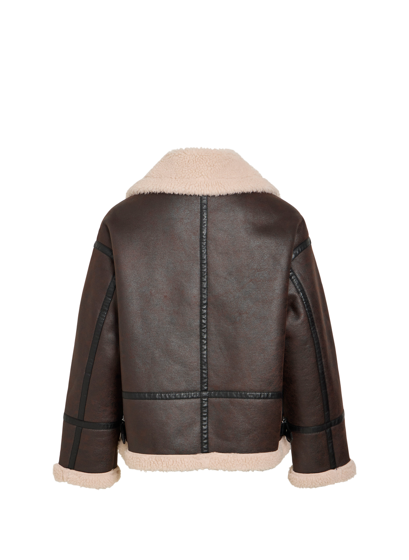 Veste droite col classique effet cuir VILA Brown
