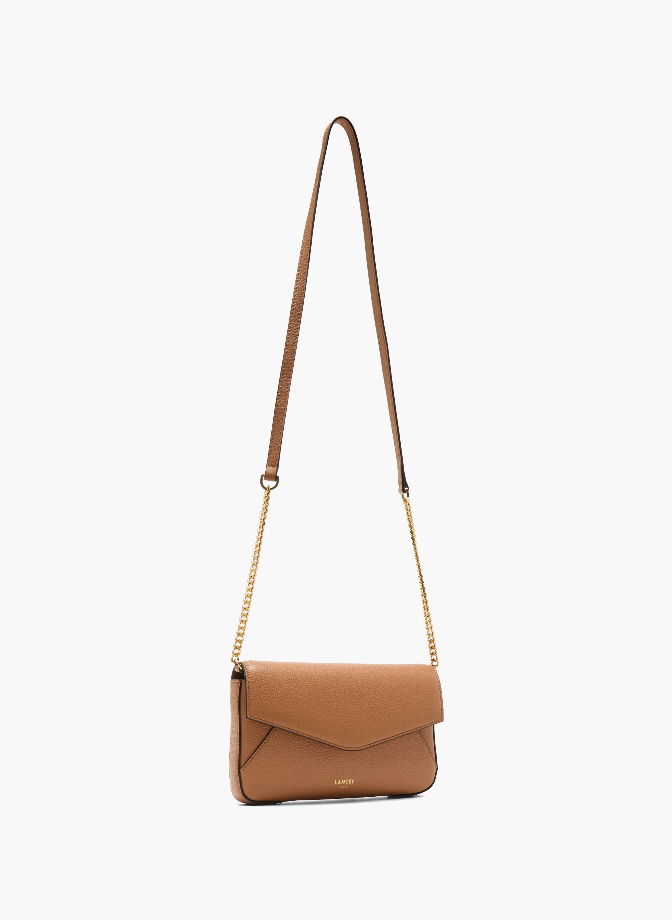 Pochette chaine avec porte-cartes amovible enveloppe de lancel en cuir LANCEL Marron
