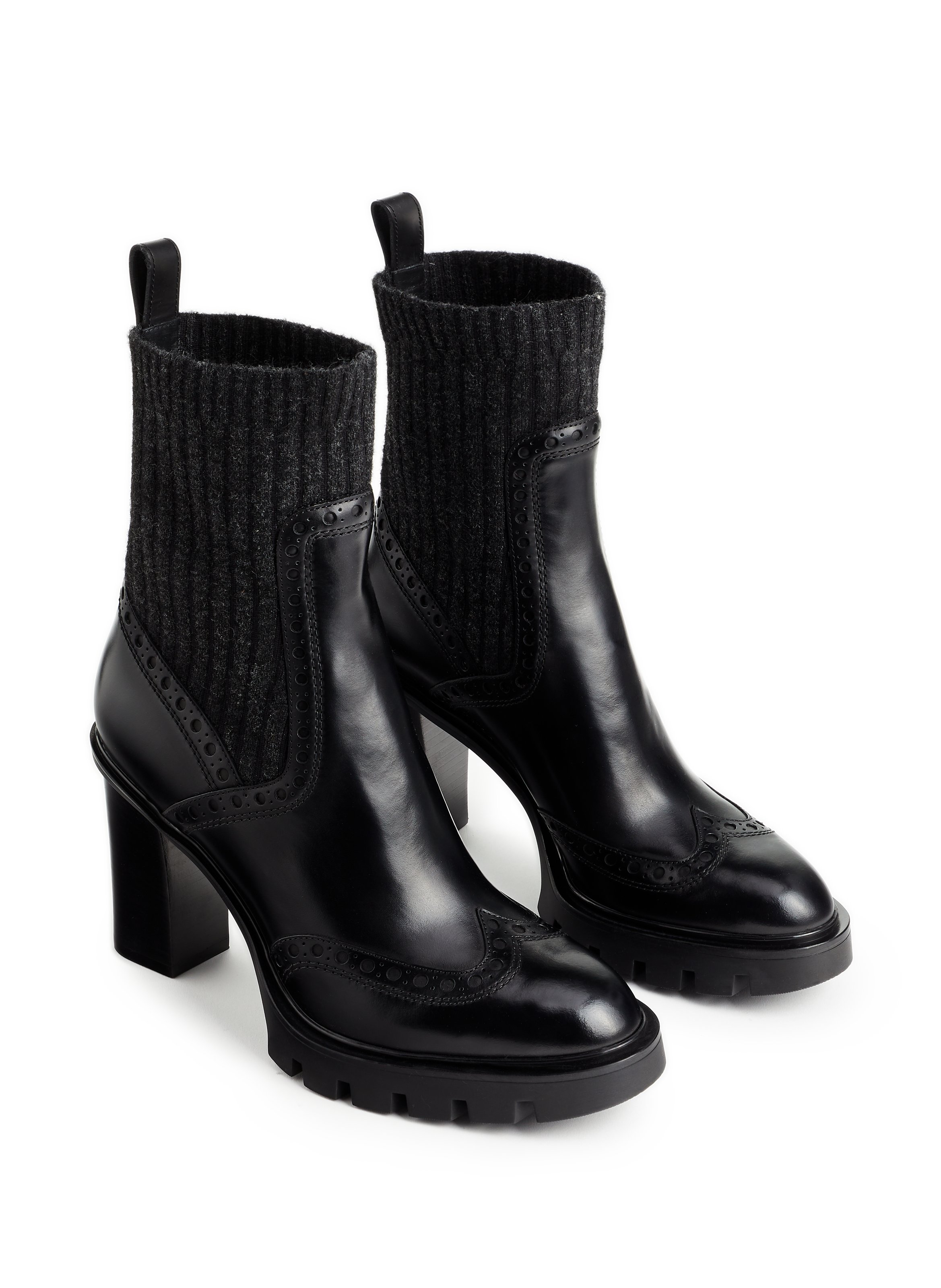 Bottines bi-matière à talon