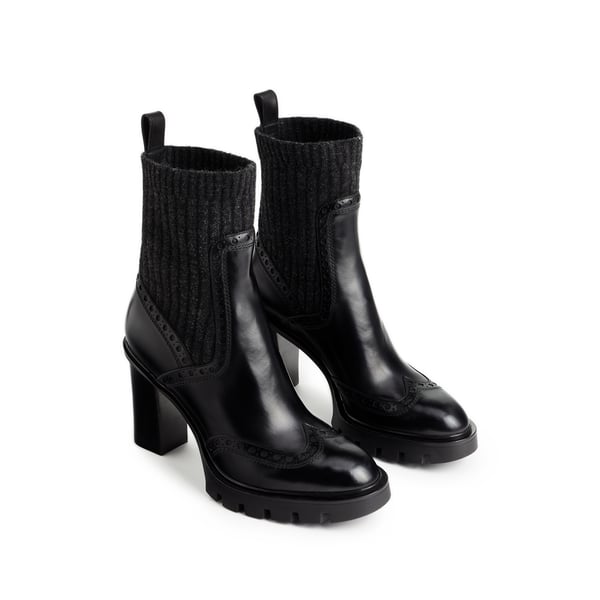 Bottines bi-matière à talon