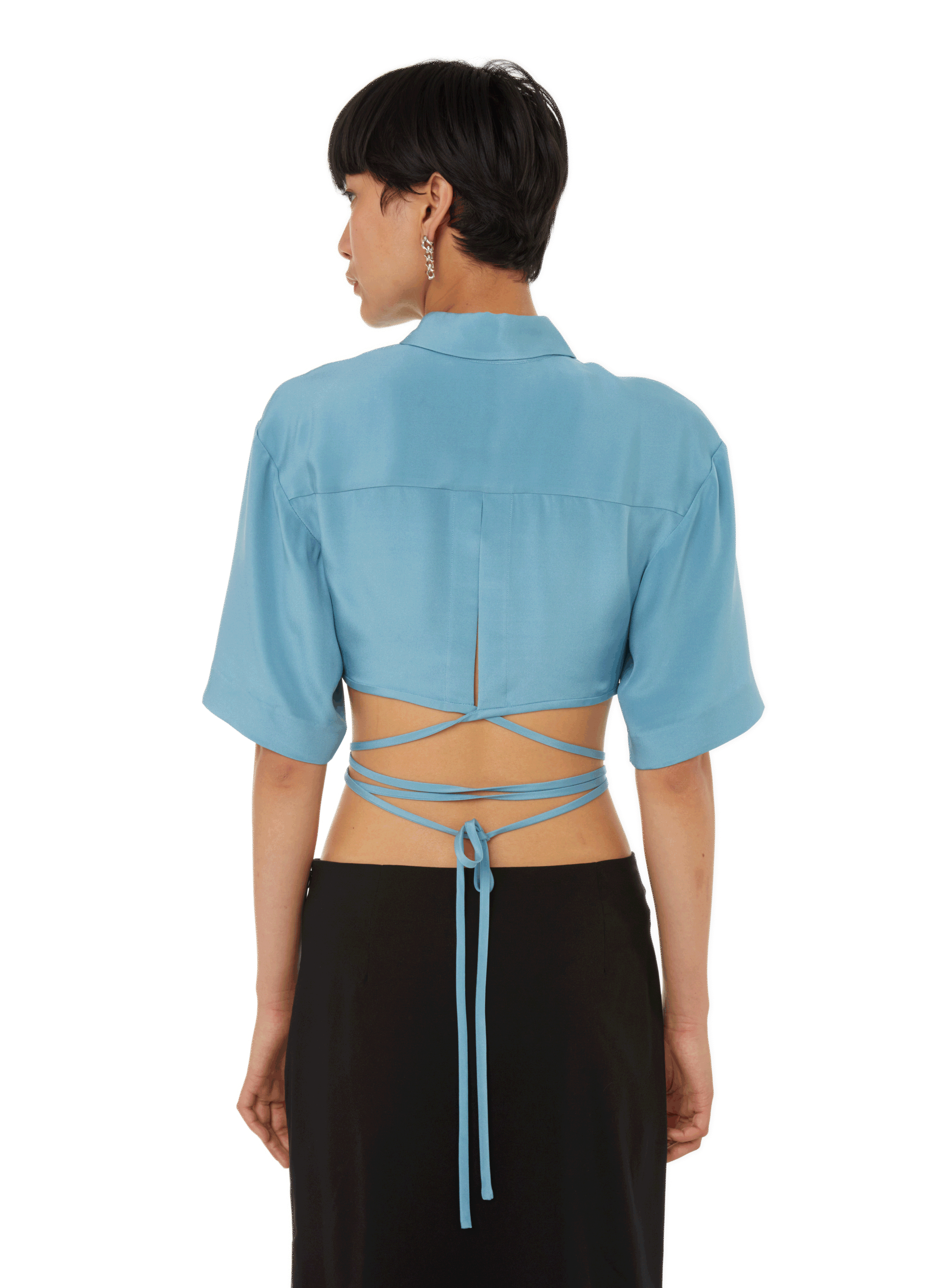 Chemise courte en soie CHRISTOPHER ESBER No color