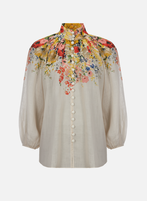 Printed ramie blouse MulticolorZIMMERMANN 