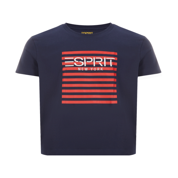 Esprit Printed Cotton T-shirt In Blue
