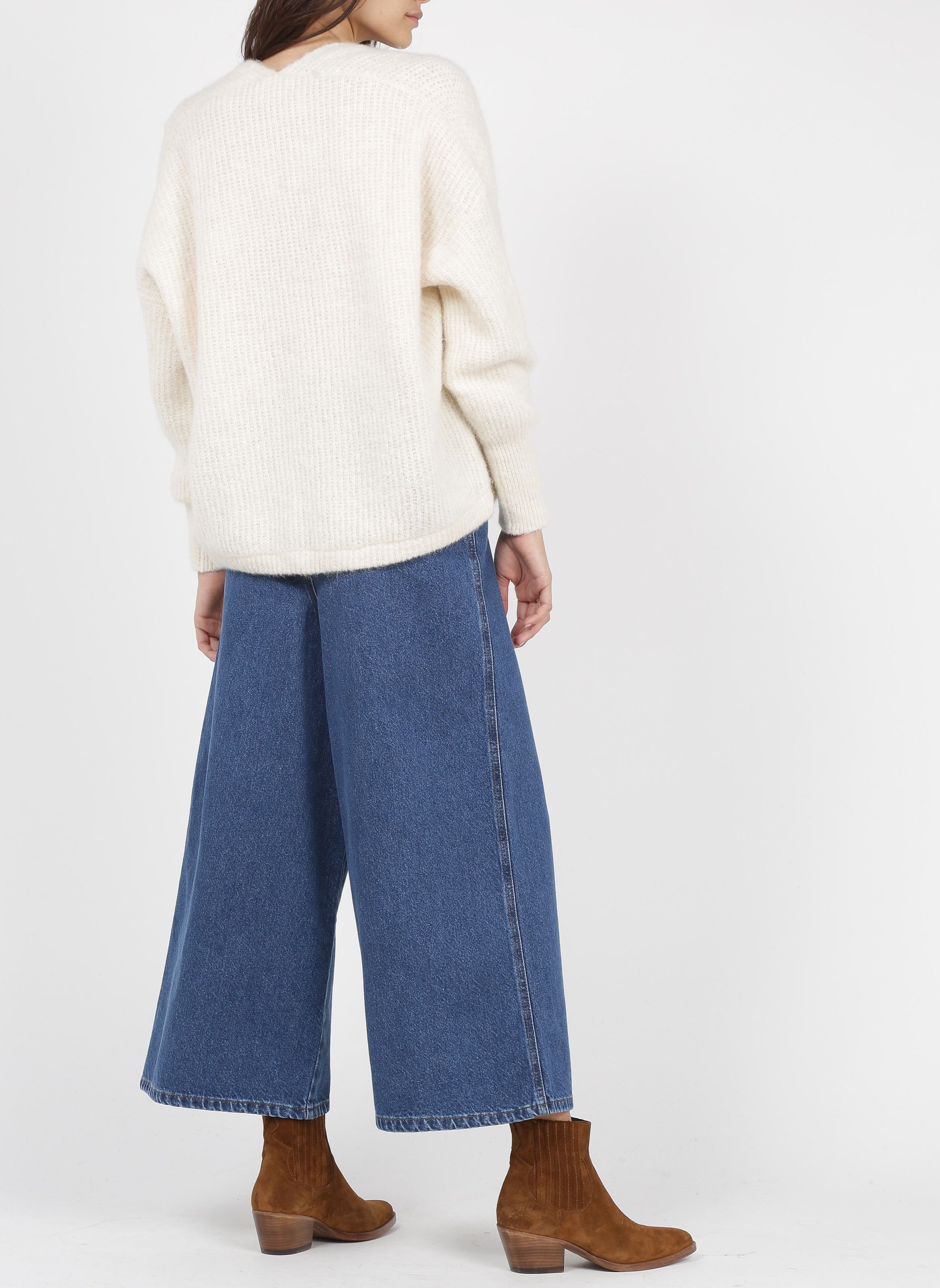 Gilet ouvert en laine et alpaga mélangé east AMERICAN VINTAGE Beige