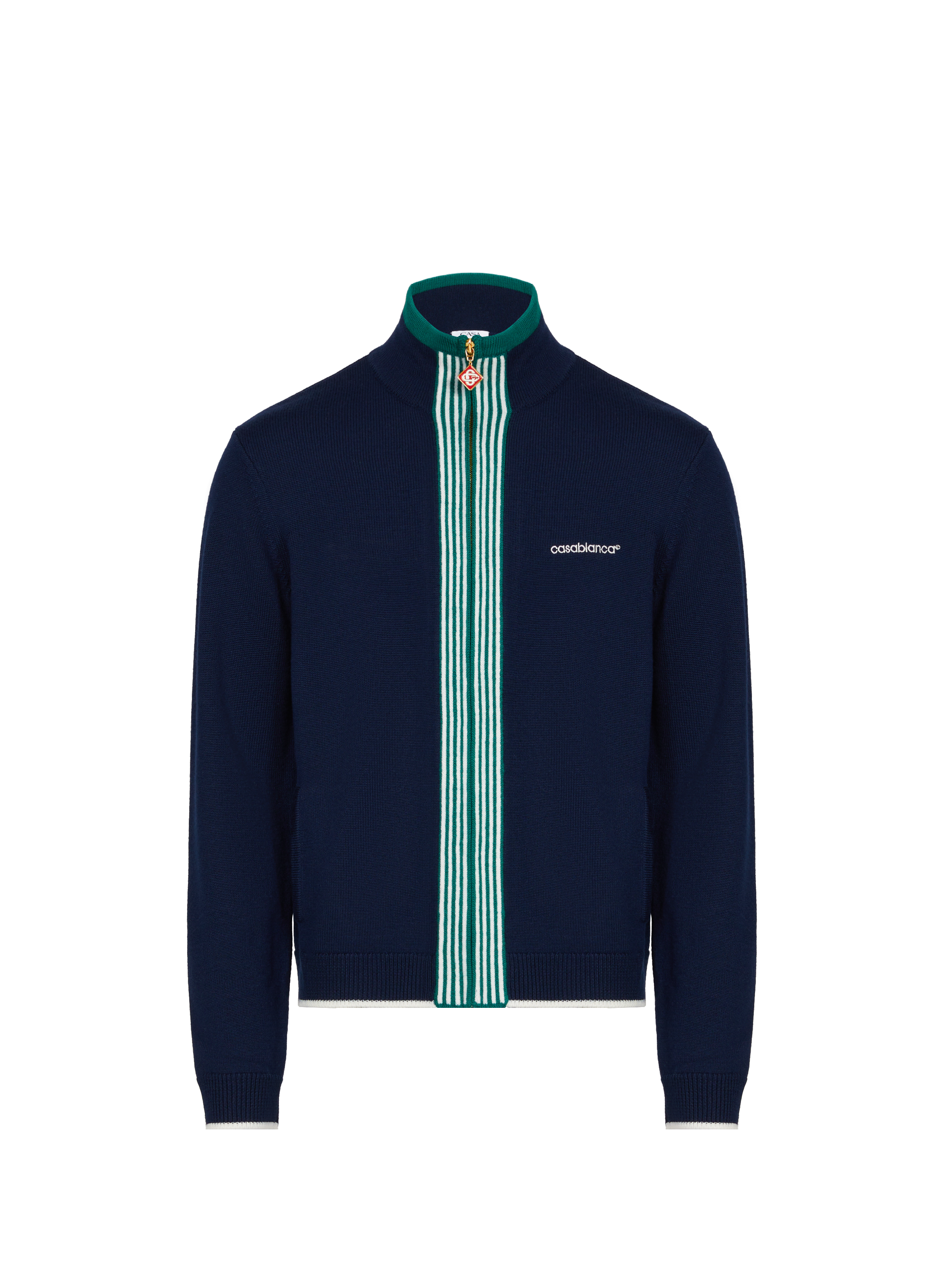 Merino wool cardigan CASABLANCA PARIS Blue