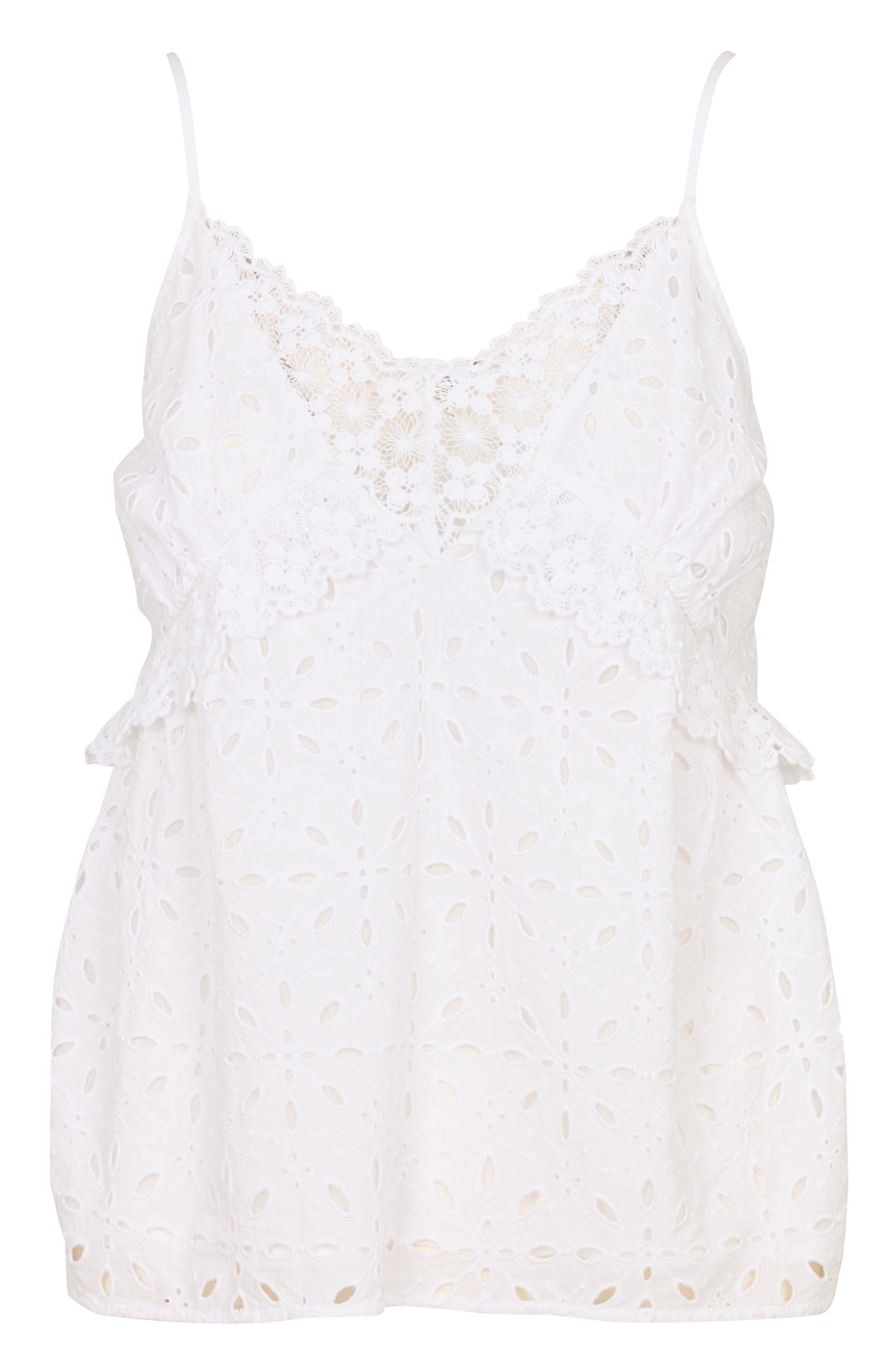 Caraco oversize en coton brodé IKKS Blanc