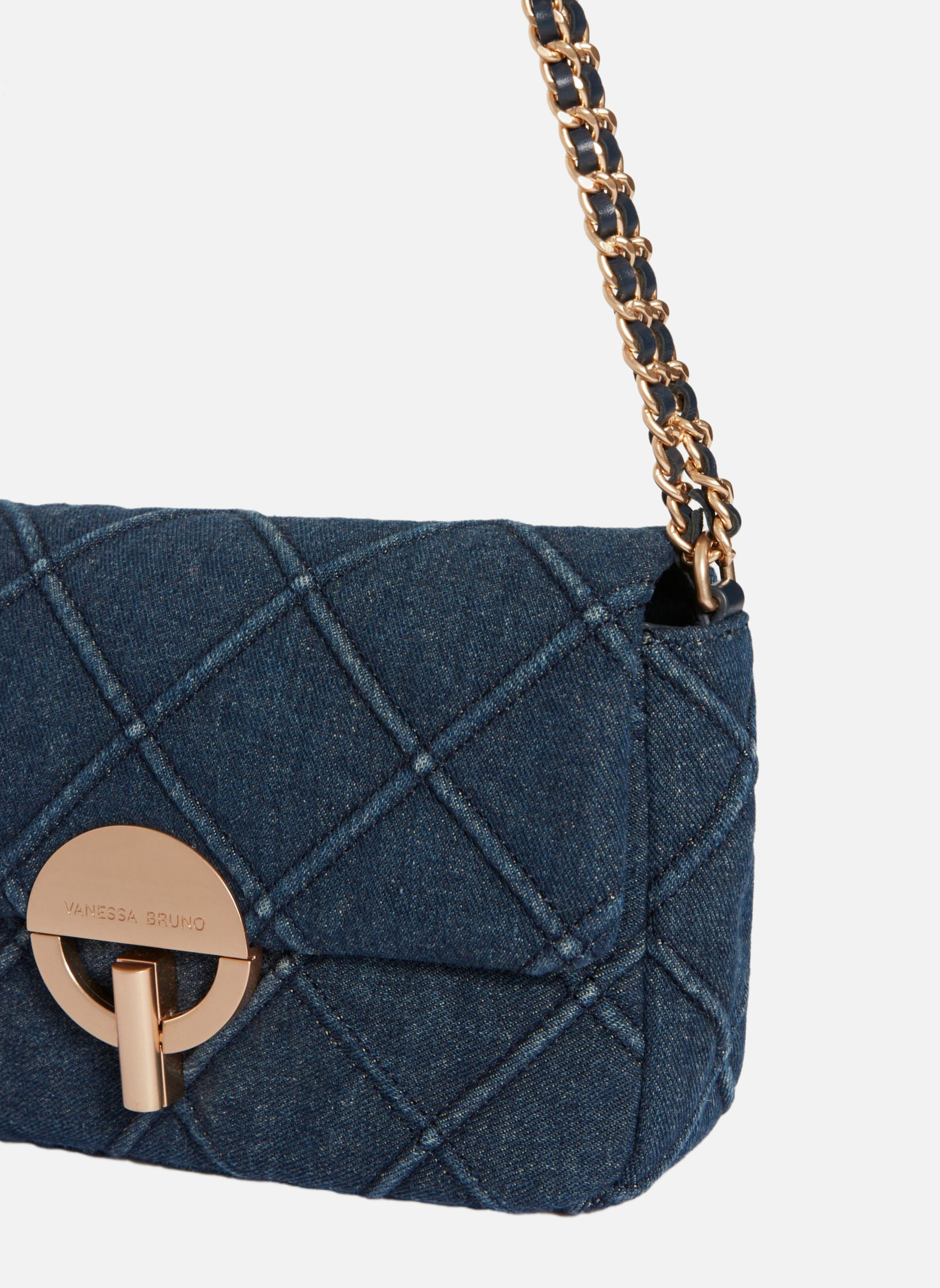 Moyen sac moon en denim VANESSA BRUNO Bleu