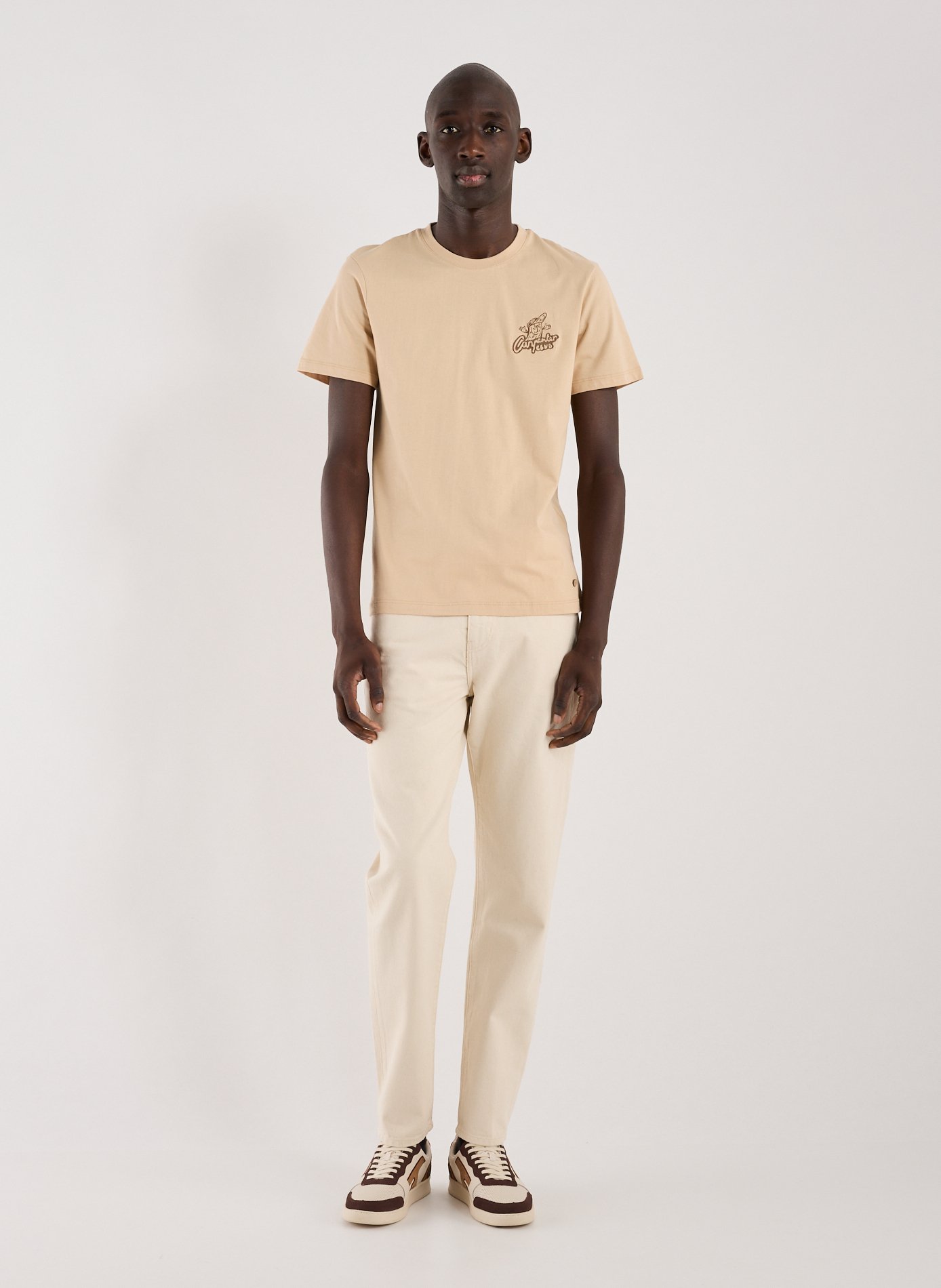 Classic Cotton T-Shirt FAGUO Beige